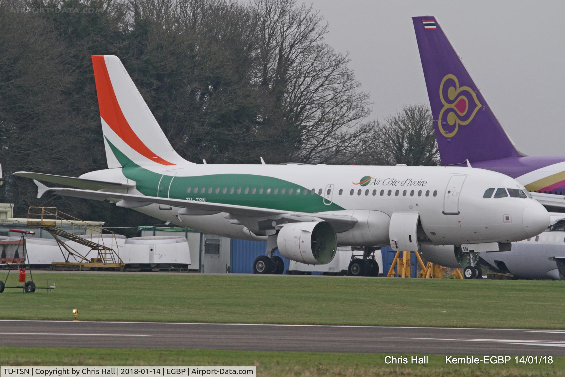 TU-TSN, 2001 Airbus A319-112 C/N 1429, Kemble