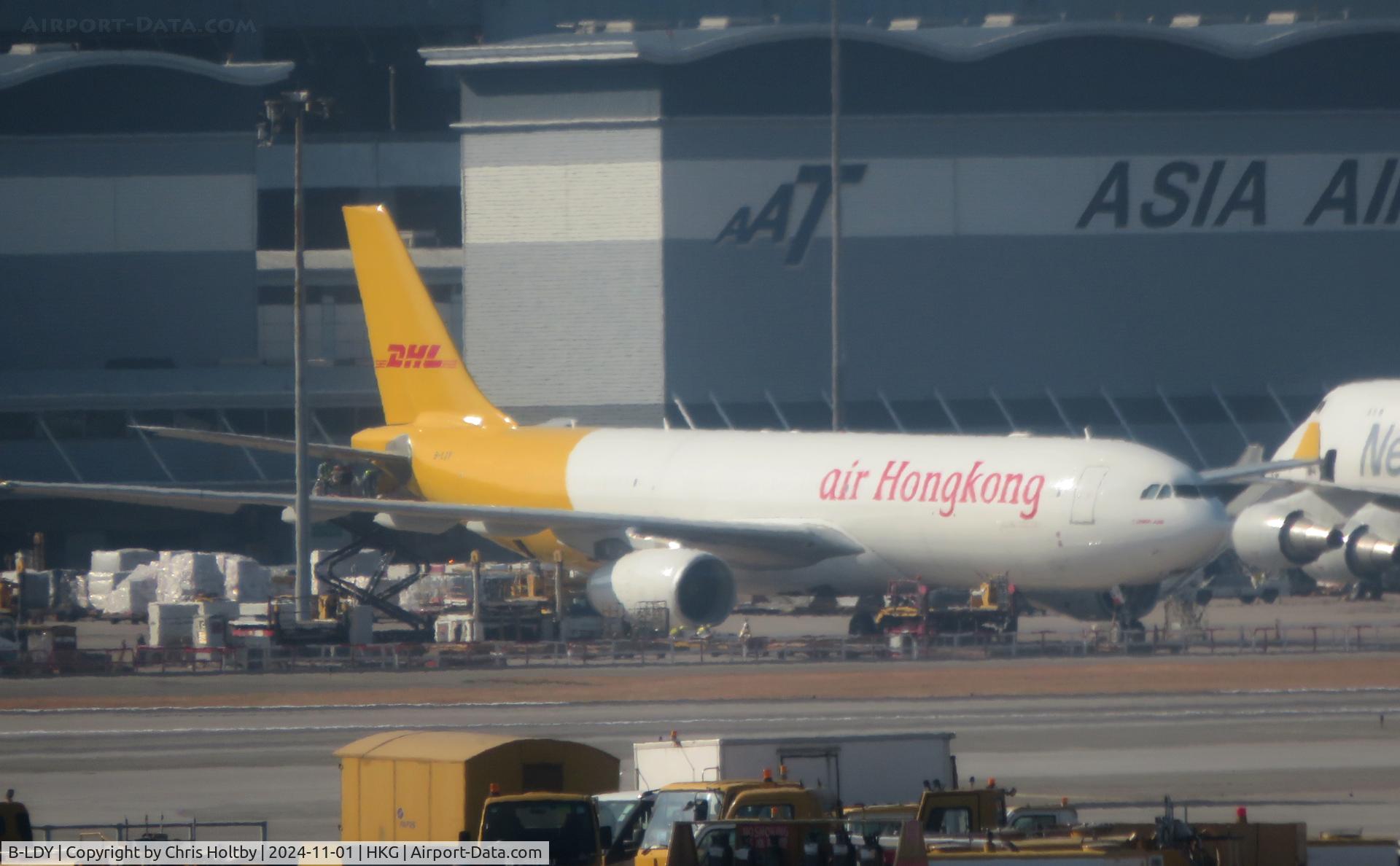 B-LDY, 2013 Airbus A330-343(P2F) C/N 1374, Parked at the cargo hangar at Hong Kong International
