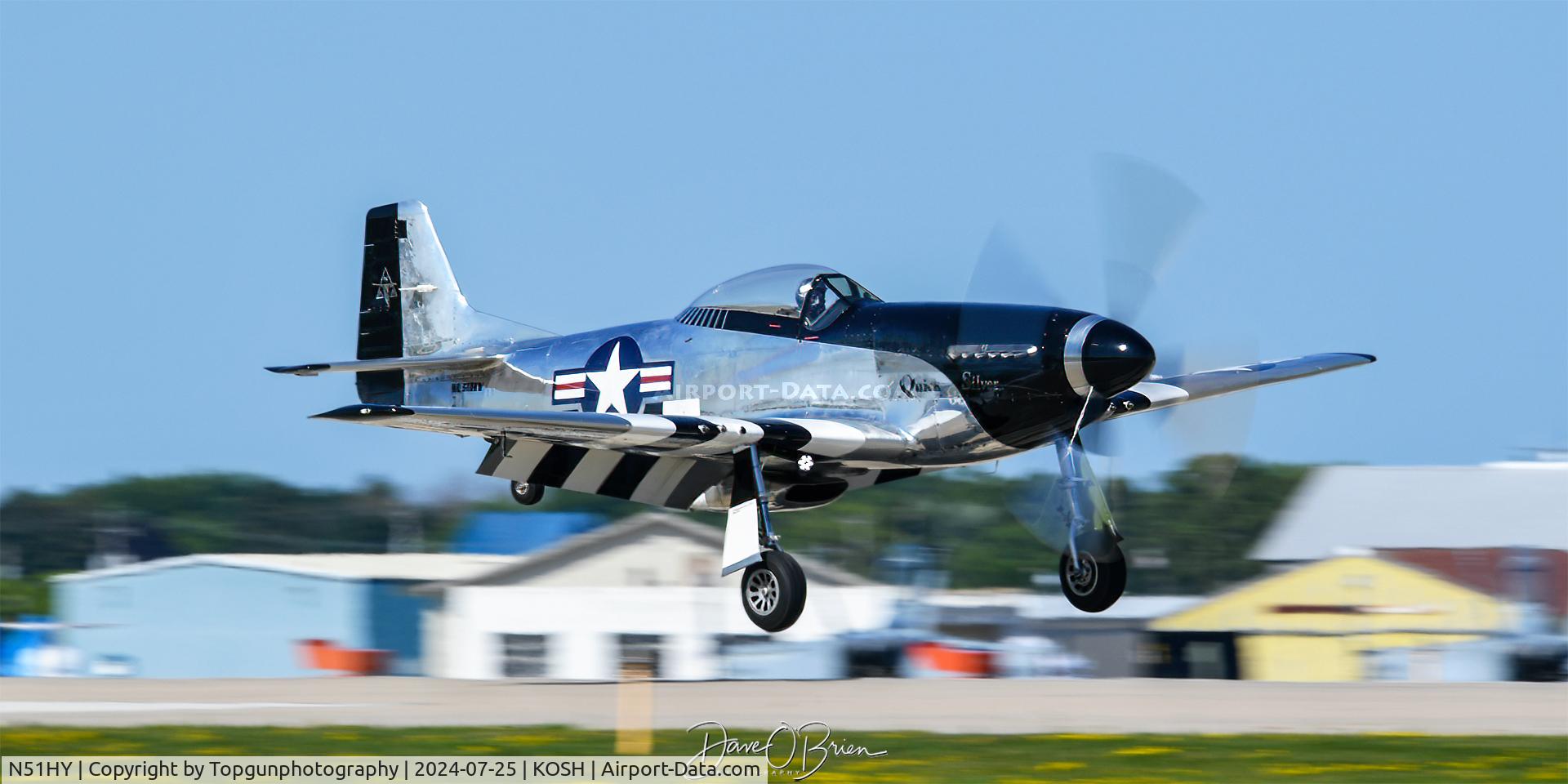 N51HY, 1944 North American P-51D Mustang C/N 124-48192, Quick Silver on short final