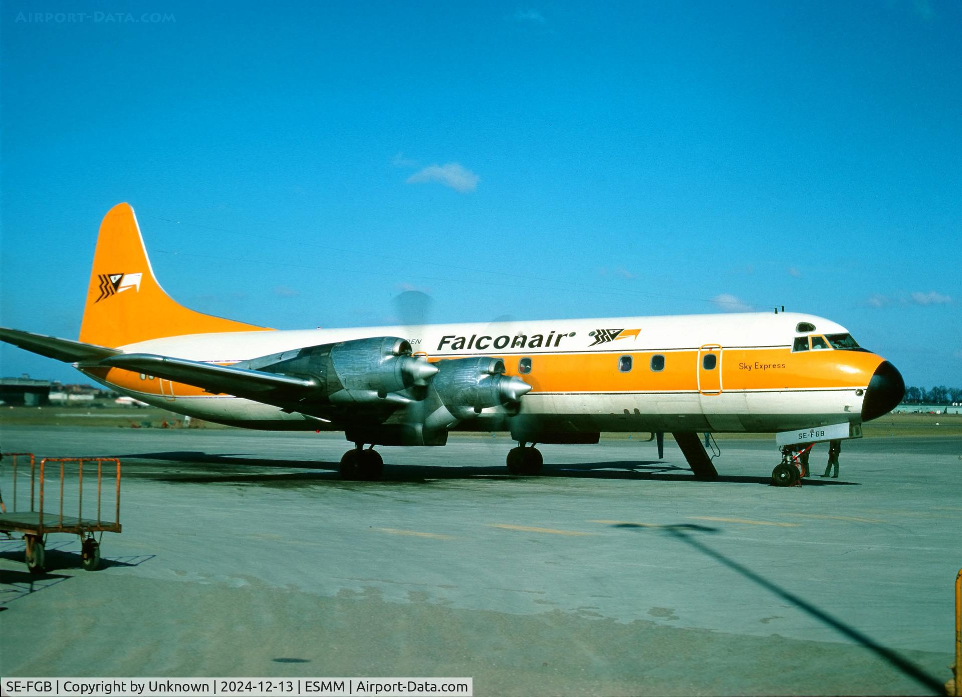 SE-FGB, 1959 Lockheed L-188C  Electra C/N 1098, Malmø Bultofte