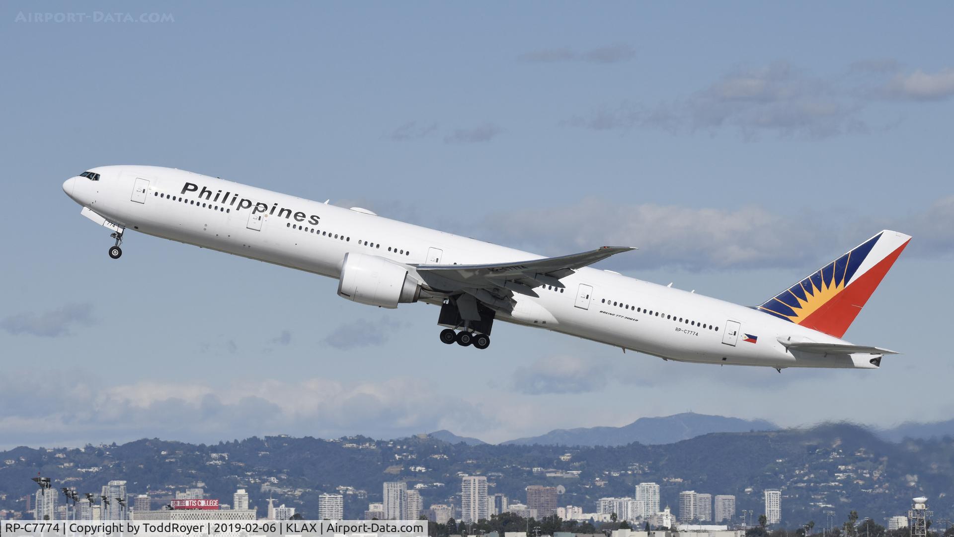 RP-C7774, 2012 Boeing 777-3F6/ER C/N 35556, Departing LAX on 25R