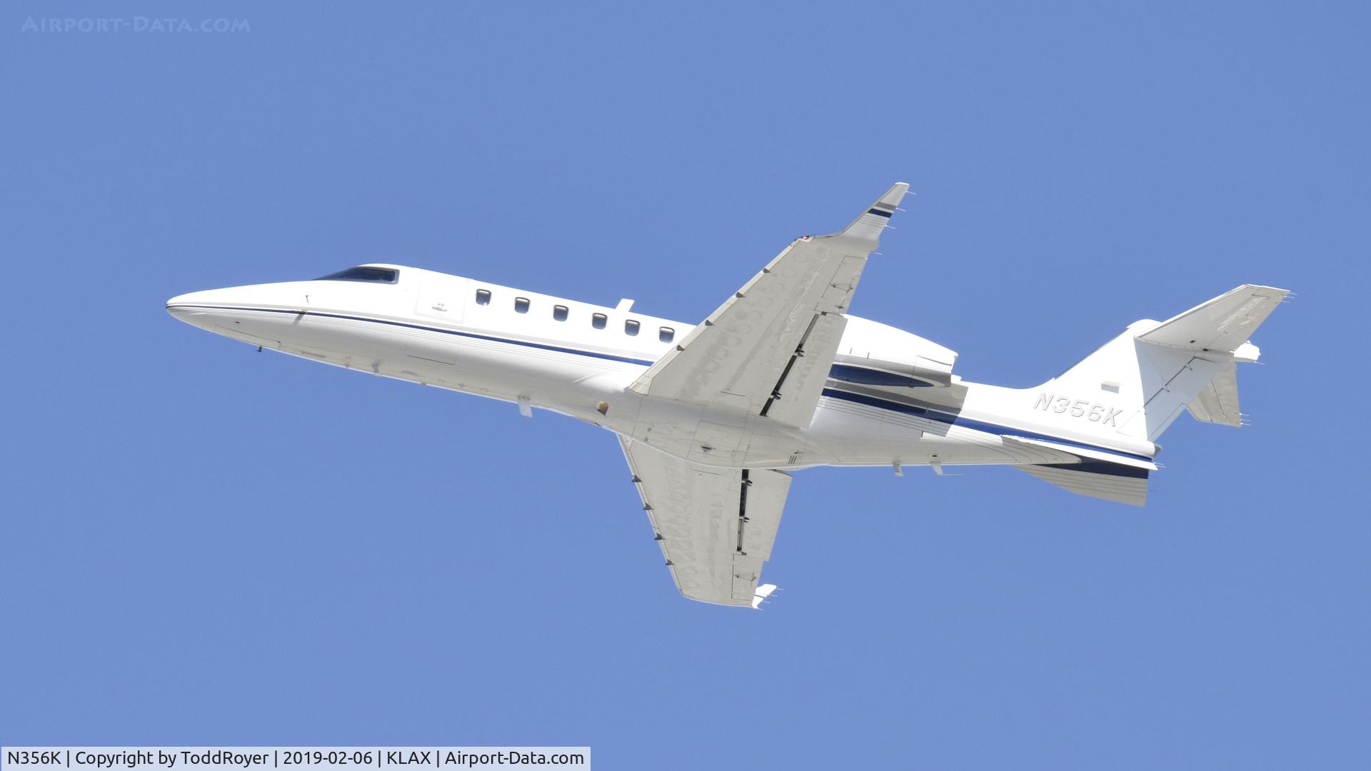 N356K, 2014 Learjet Inc 45 C/N 2135, Departing LAX on 25L