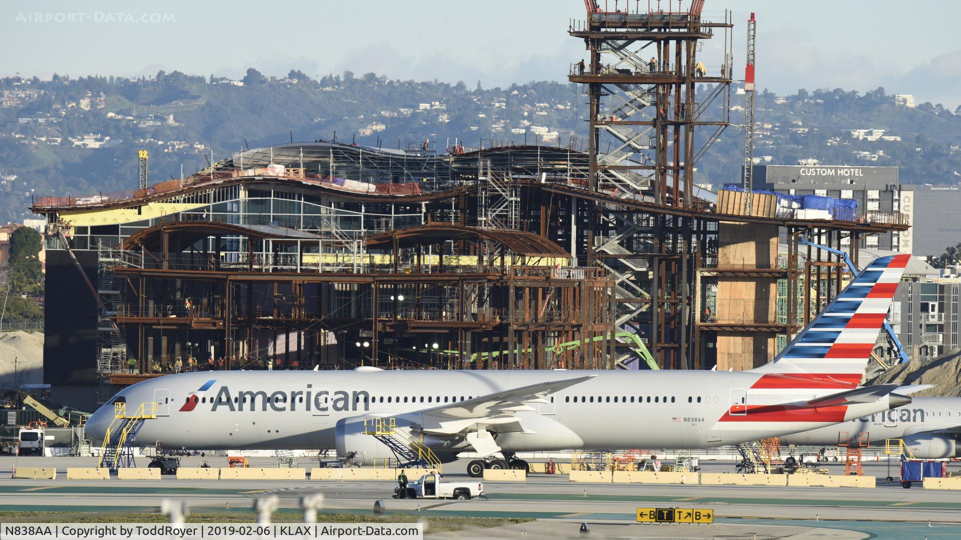 N838AA, 2018 Boeing 787-9 Dreamliner C/N 40659, Parked at LAX