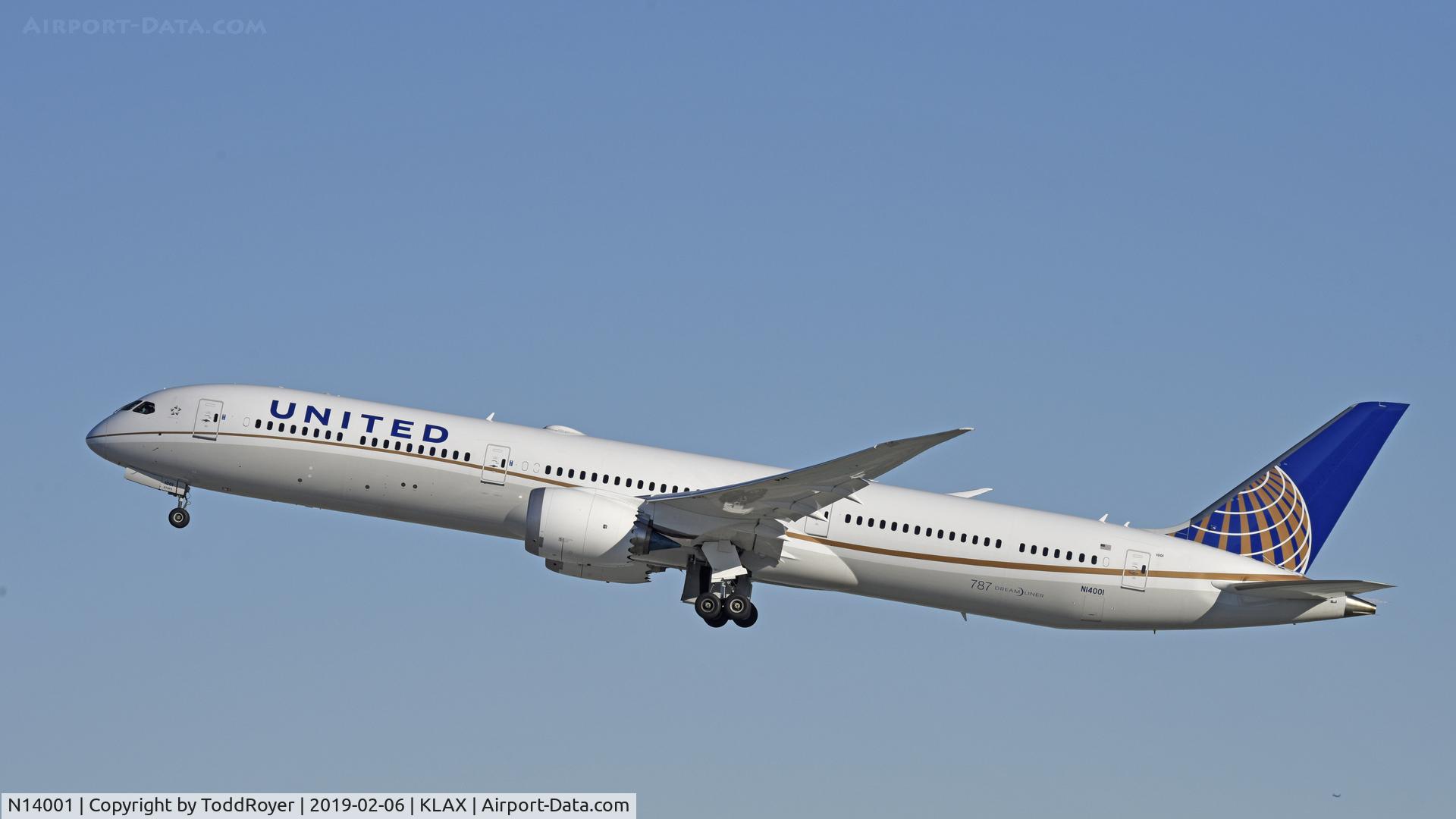 N14001, 2018 Boeing 787-10 Dreamliner Dreamliner C/N 40936, Departing LAX on 25R