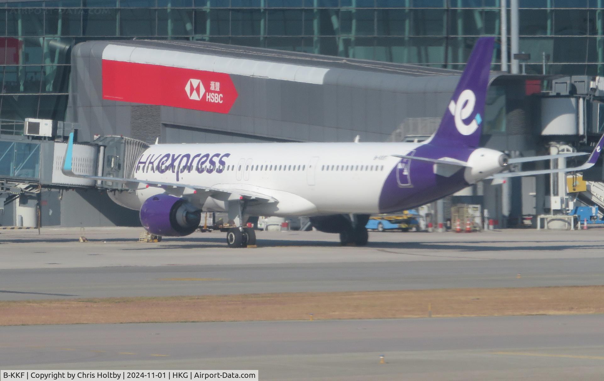 B-KKF, 2024 Airbus A321-251NX C/N 11795, On stand at Hong Kong International