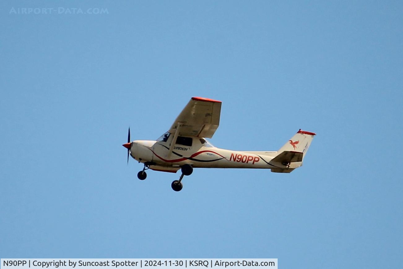 N90PP, 1973 Cessna A150L Aerobat C/N A1500419, Commuter 90PP departs Runway 32 at Sarasota-Bradenton International Airport enroute to Arcadia Municipal Airport