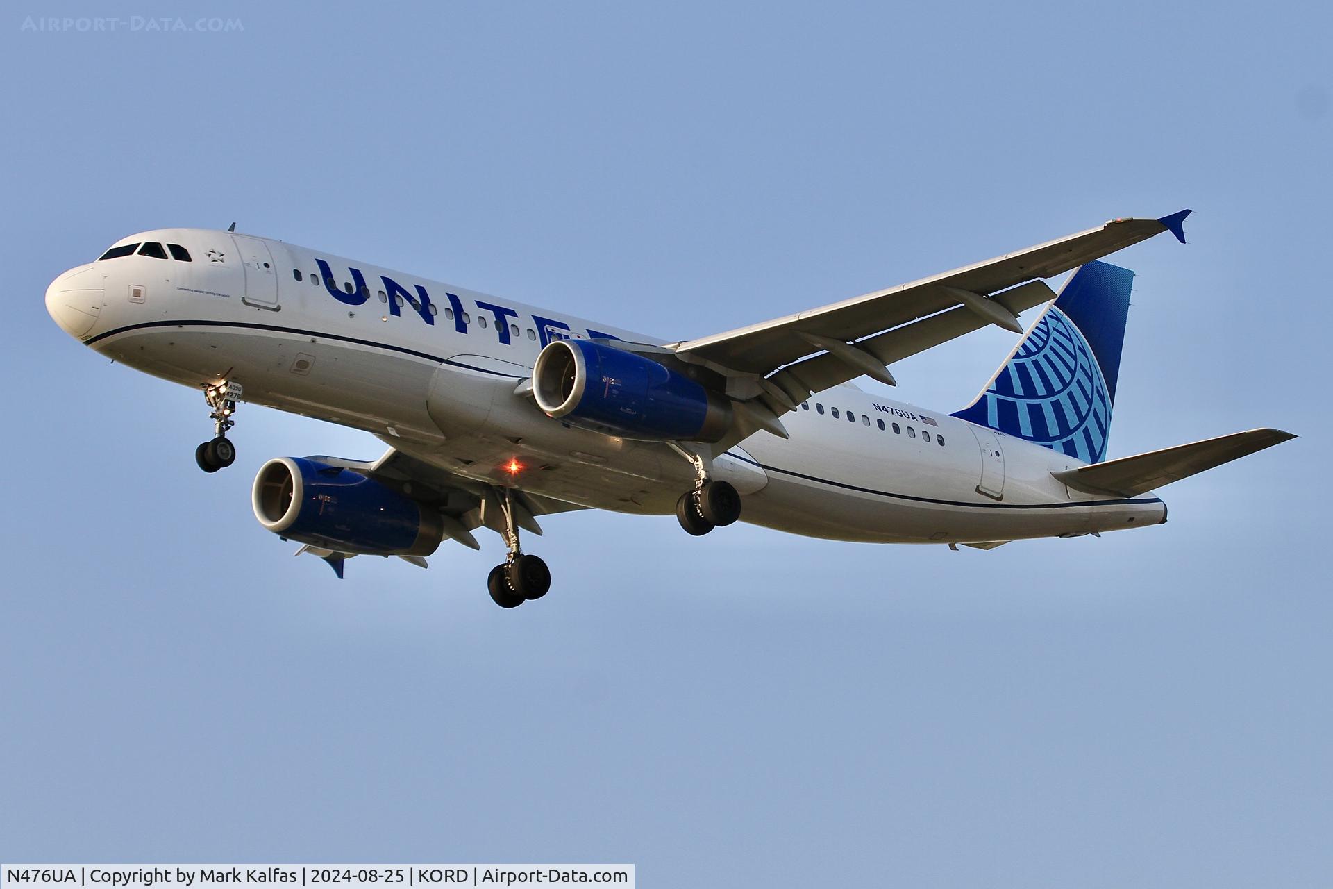 N476UA, 2001 Airbus A320-232 C/N 1508, A320 United Airbus 320-232, N476UA on approach RWY 28C at KORD