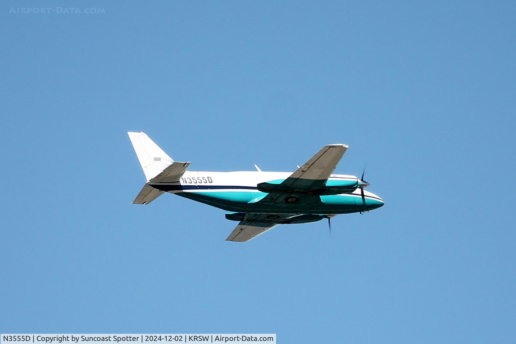 N3555D, Piper PA-31-350 Chieftain C/N 31-8052059, Aztec Flight 100 performs a touch and go on Runway 6 at Southwest Florida International airport