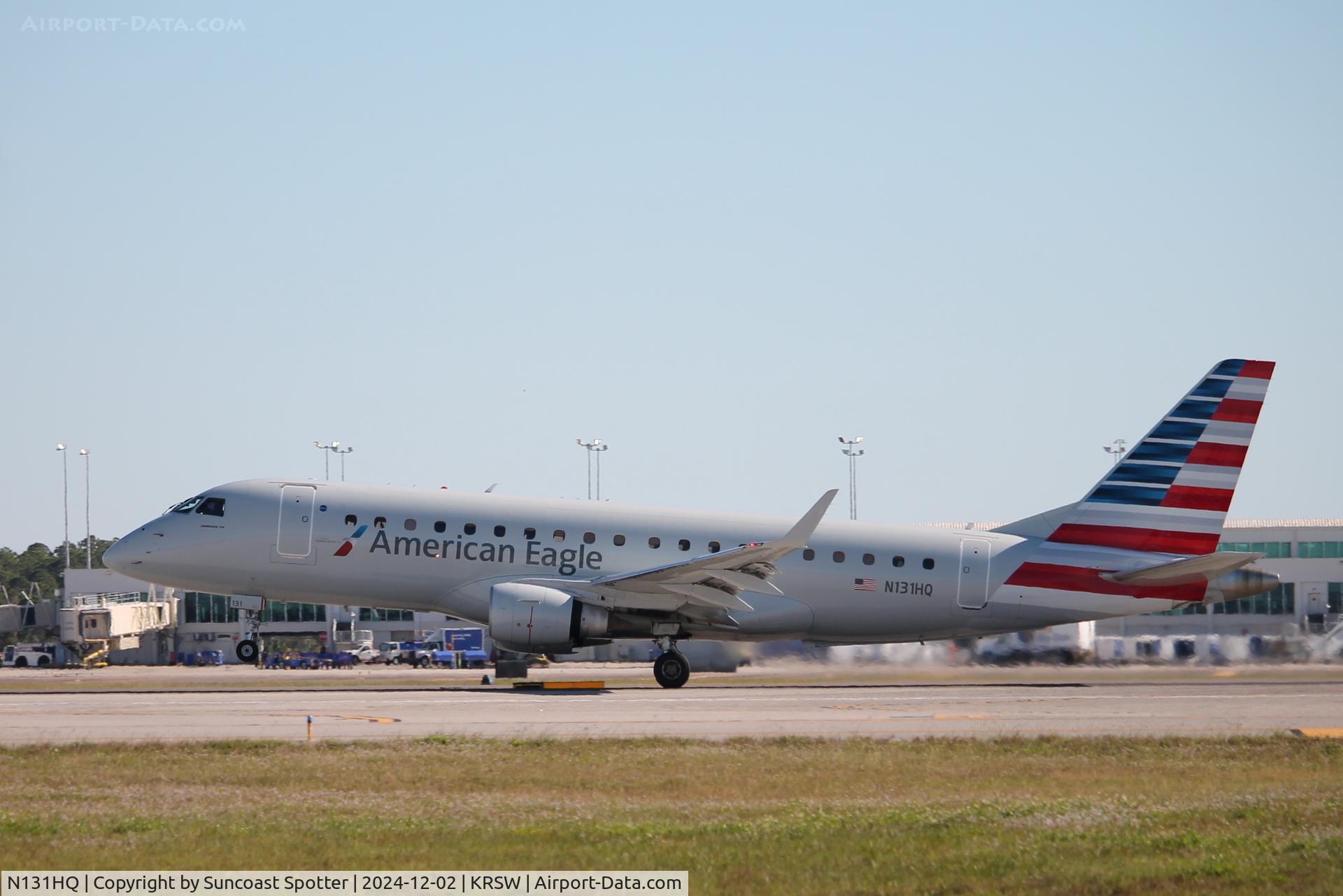N131HQ, 2008 Embraer 175LR (ERJ-170-200LR) C/N 17000215, American Flight 4646 operated by Republic departs Runway 6 at Southwest Florida International Airport enroute to Reagan National Airport