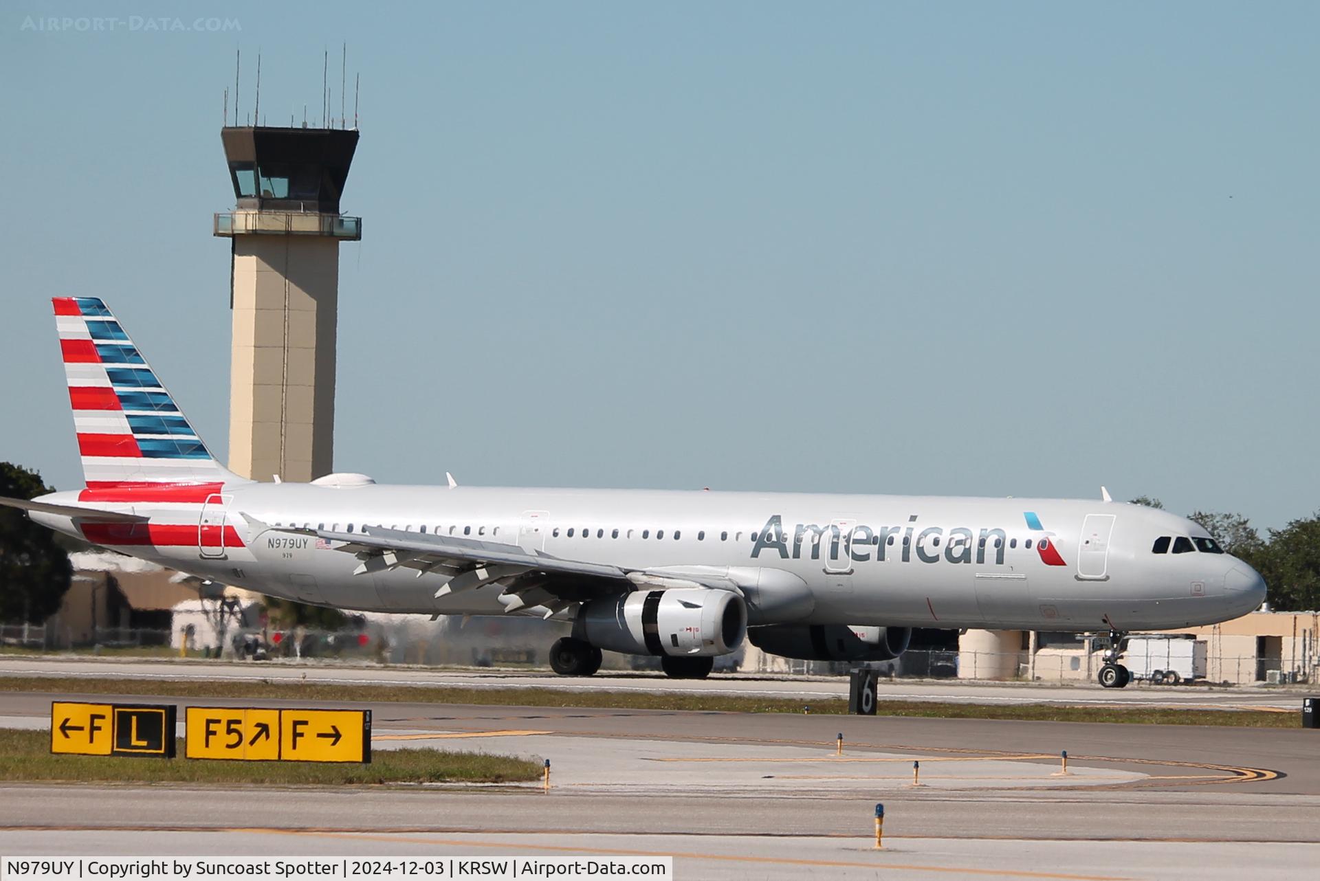 N979UY, 2013 Airbus A321-231 C/N 5763, American Flight 1094 arrives on Runway 6 at Southwest Florida International Airport following flight from Charlotte-Douglas International Airport