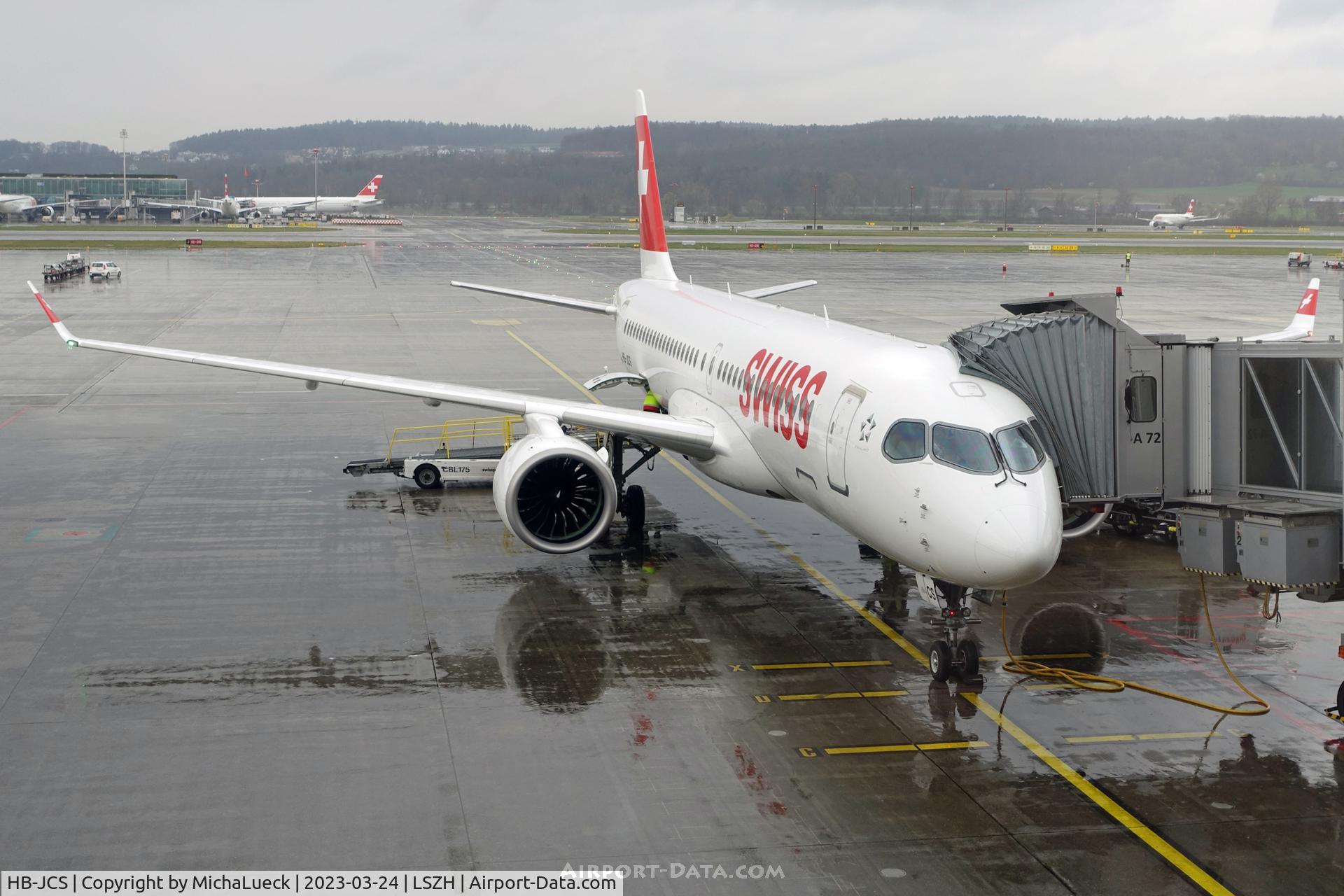HB-JCS, 2018 Airbus A220-300 C/N 55045, A rainy day in Zürich