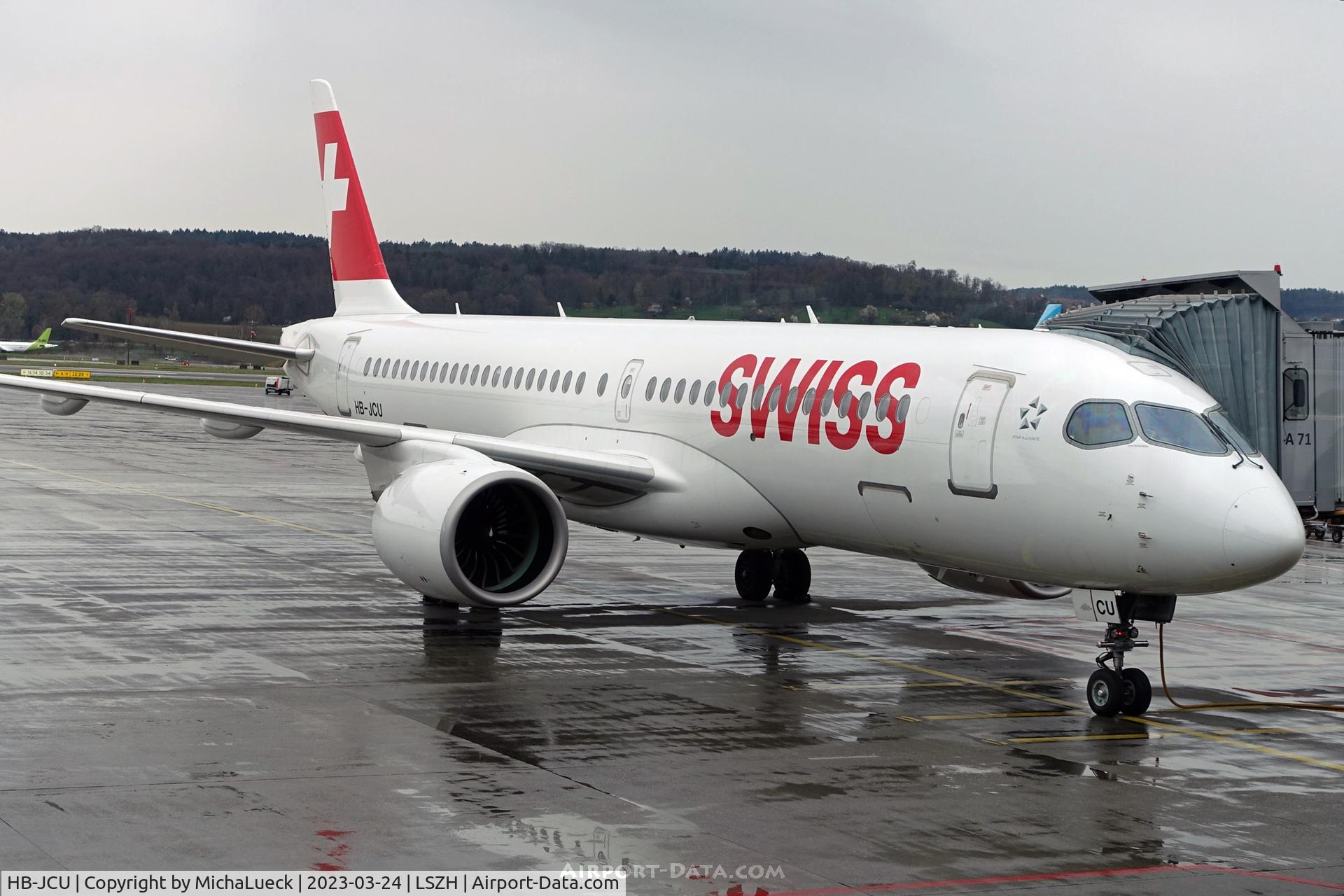 HB-JCU, 2021 Airbus A220-300 C/N 55110, At Zürich Kloten