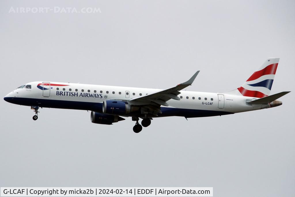G-LCAF, 2012 Embraer 190LR (ERJ-190-100LR) C/N 19000548, Landing
