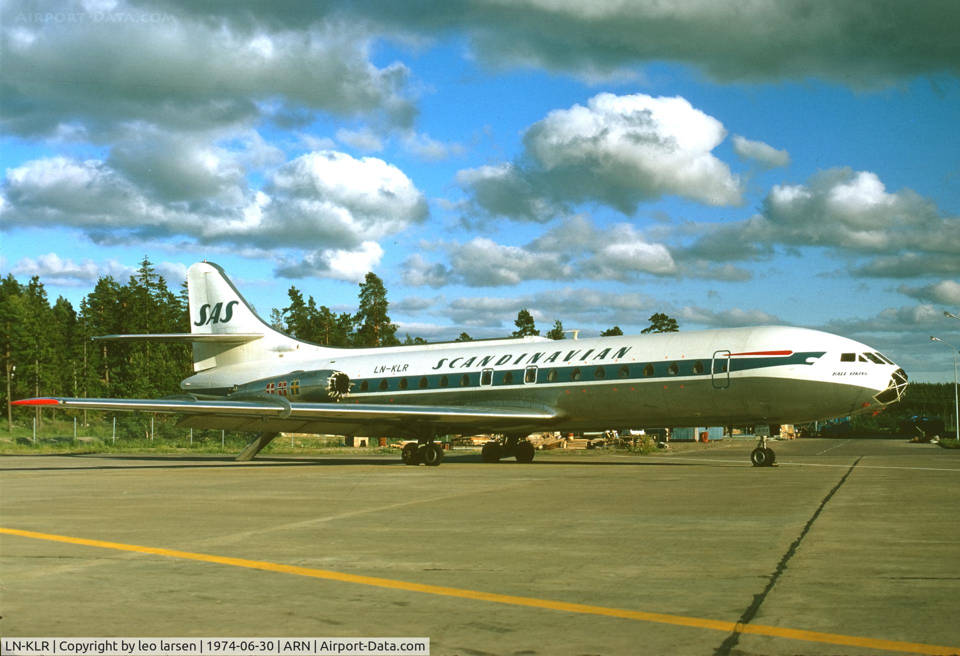 LN-KLR, 1960 Sud Aviation SE-210 Caravelle III C/N 030, Arlanda 7.1974
