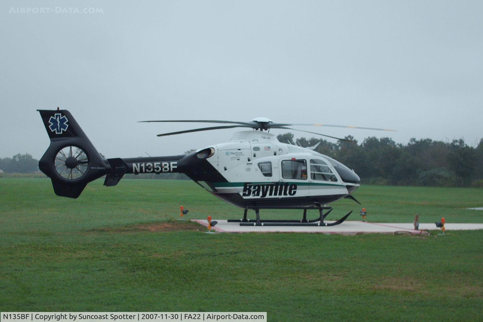 N135BF, 2006 Eurocopter EC-135P-2 C/N 0490, Bayflite 2 sits at Dove Heliport