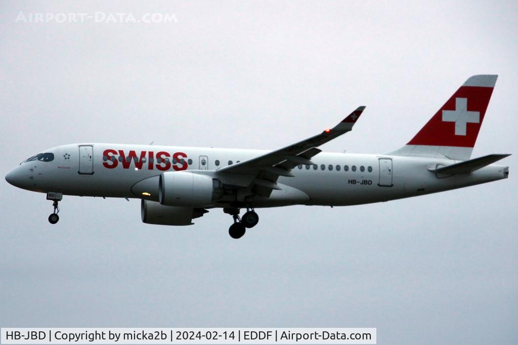HB-JBD, 2016 Bombardier CSeries CS100 (BD-500-1A10) C/N 50013, Landing