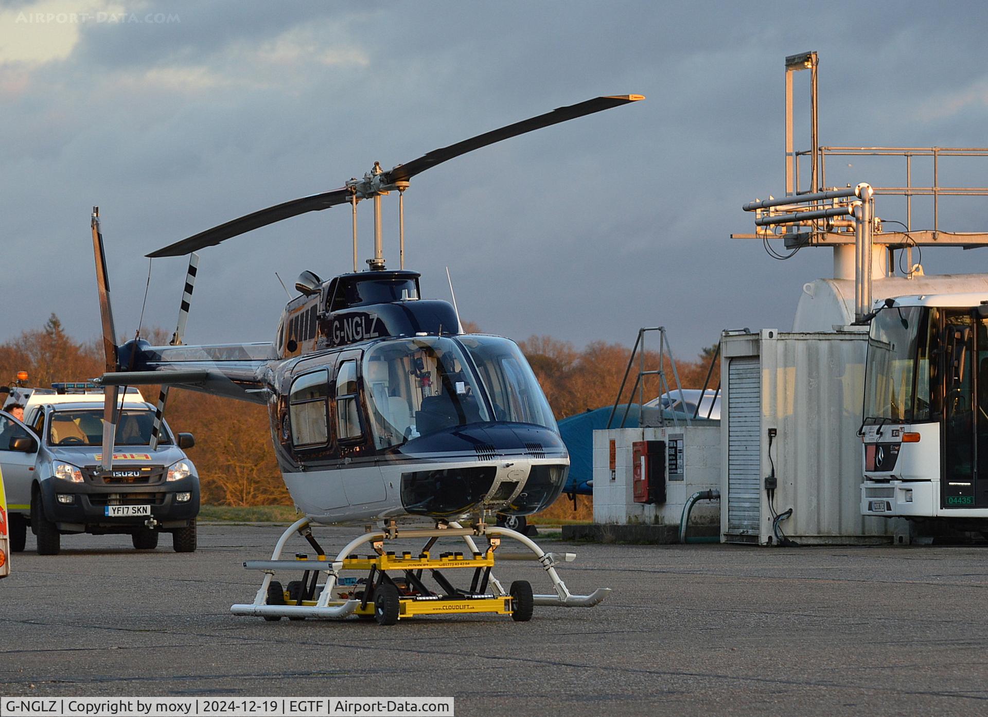 G-NGLZ, 1997 Bell 206B JetRanger III C/N 4466, Bell 206B Jet Ranger III at Fairoaks. Ex N206EE 