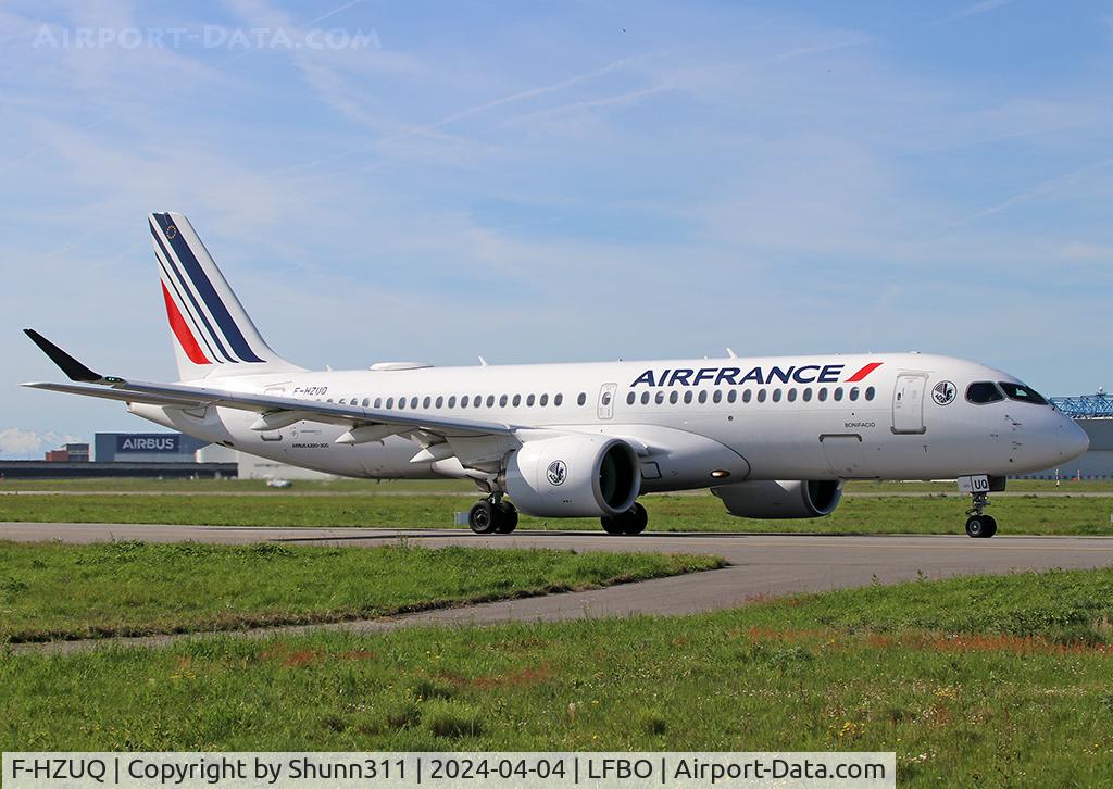 F-HZUQ, 2023 Airbus A220-300 C/N 55197, Taxiing holding point rwy 14L for departure... Named 