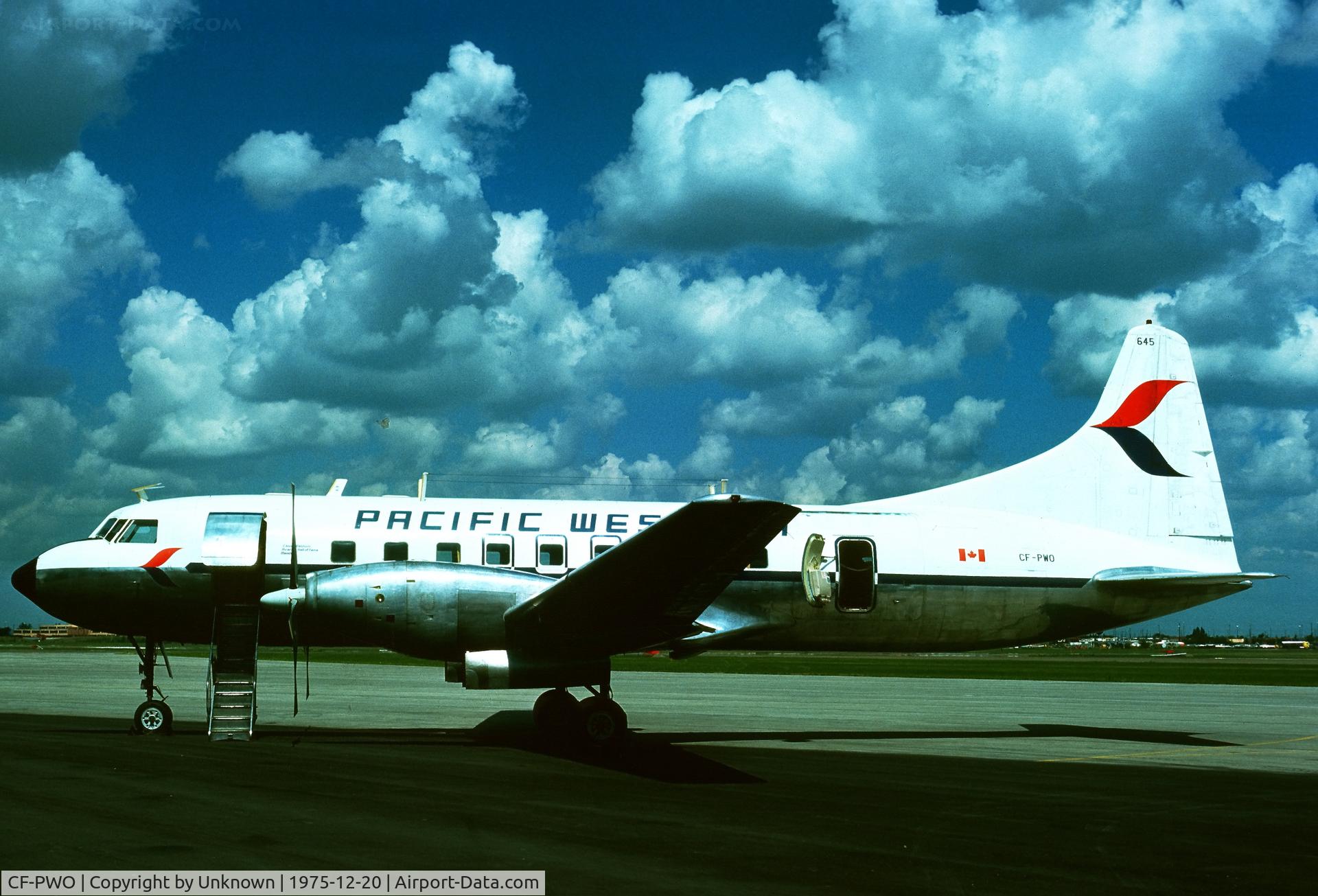 CF-PWO, 1968 Convair CV-640 C/N 463, Unknown 1975