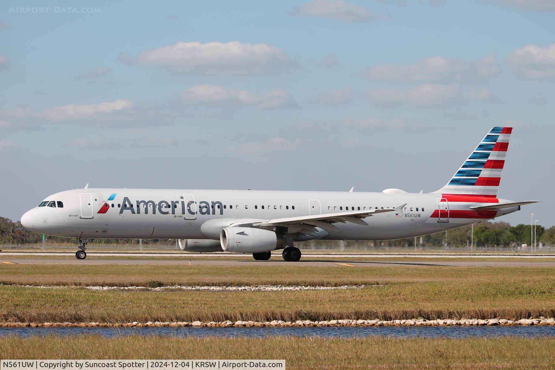 N561UW, 2012 Airbus A321-231 C/N 5317, American Flight 1929 taxis at Southwest Florida International Airport prior to flight to Chicago-O’Hare International Airport
