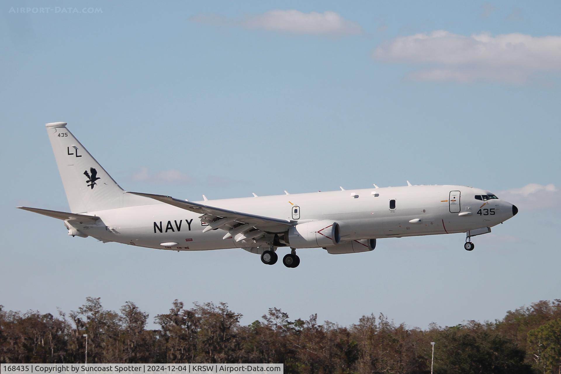 168435, 2012 Boeing P-8A Poseidon C/N 40815, US Navy P-8 from Patrol Squadron 30 at Naval Air Station Jackson performs pattern work at Southwest Florida International Airport