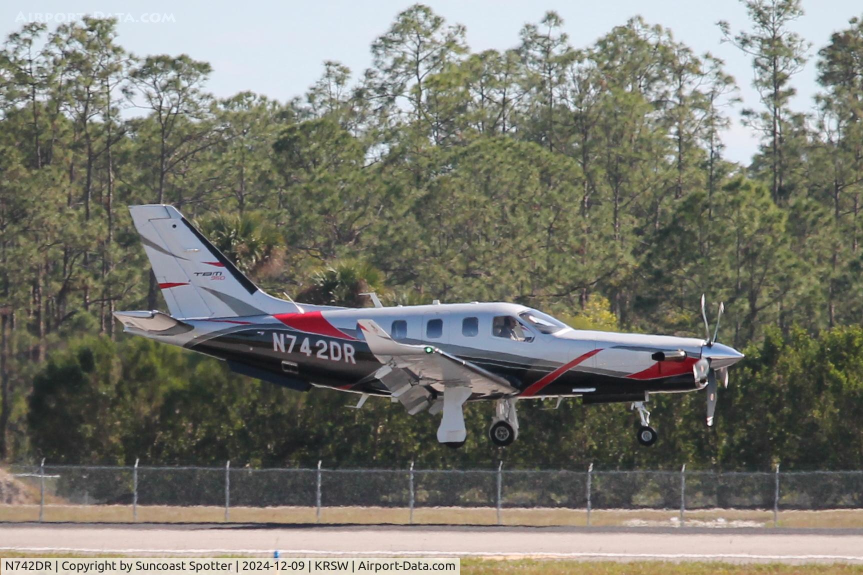 N742DR, 2022 COMPAGNIE DAHER TBM-940 C/N 1427, TBM 742DR arrives on Runway 24 at Southwest Florida International Airport  following flight from Boerne Stage Airport