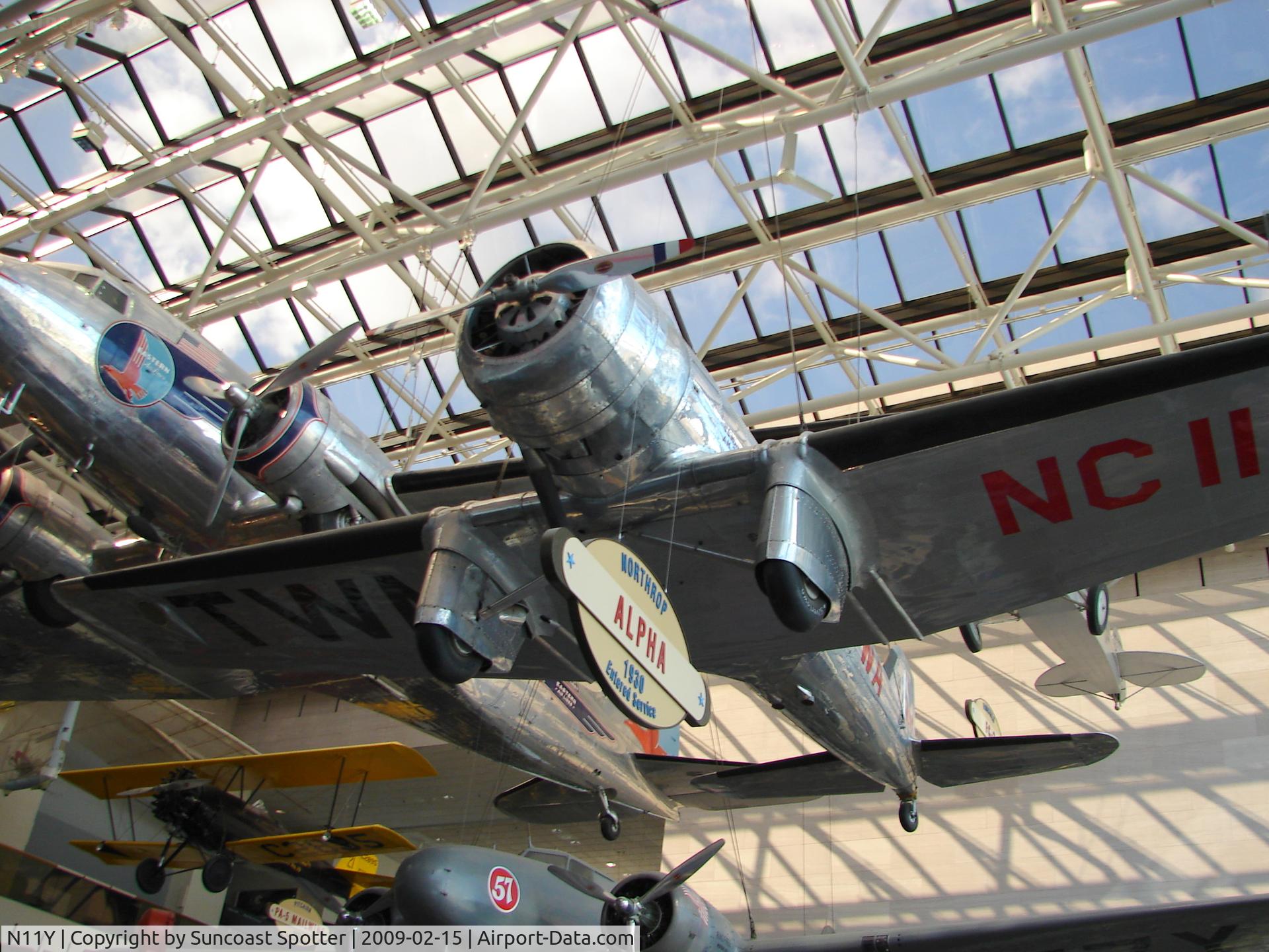 N11Y, 1930 Northrop 4A Alpha C/N 3, TWA Northrop Alpha on display at the National Air and Space Museum in Washington DC