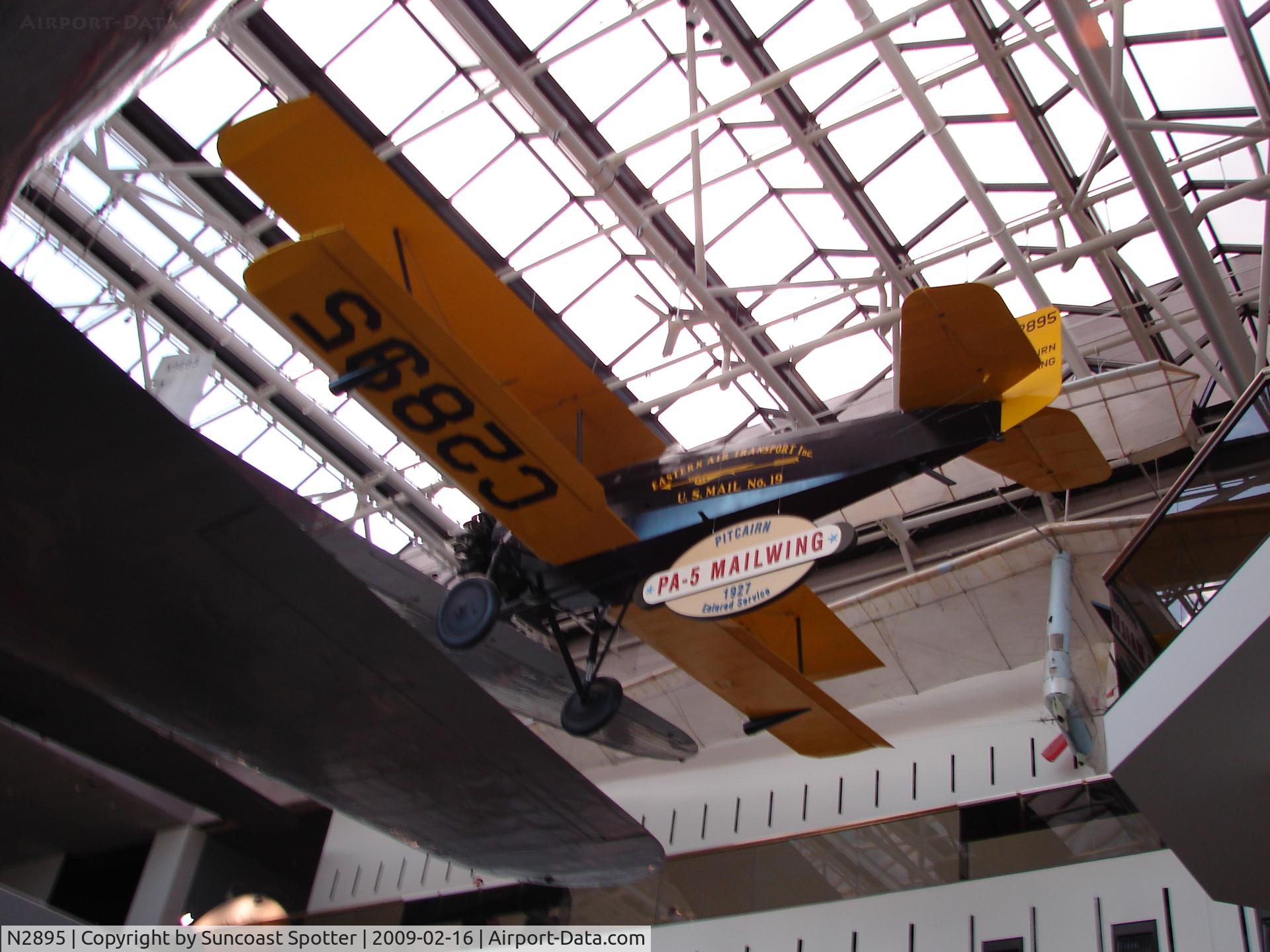 N2895, 1927 Pitcairn PA-5 Mailwing C/N 1, Eastern Air Transport Pitcairn Mailwing on display at the National Air and Space Museum in Washington, DC