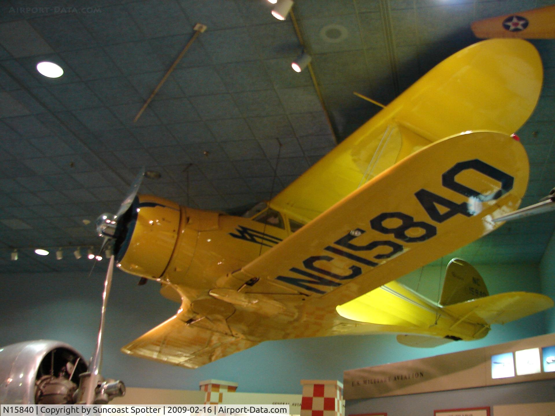 N15840, 1936 Beech C17L C/N 93, Beech Model 17 Staggerwing on display at the National Air and Space Museum in Washington DC.