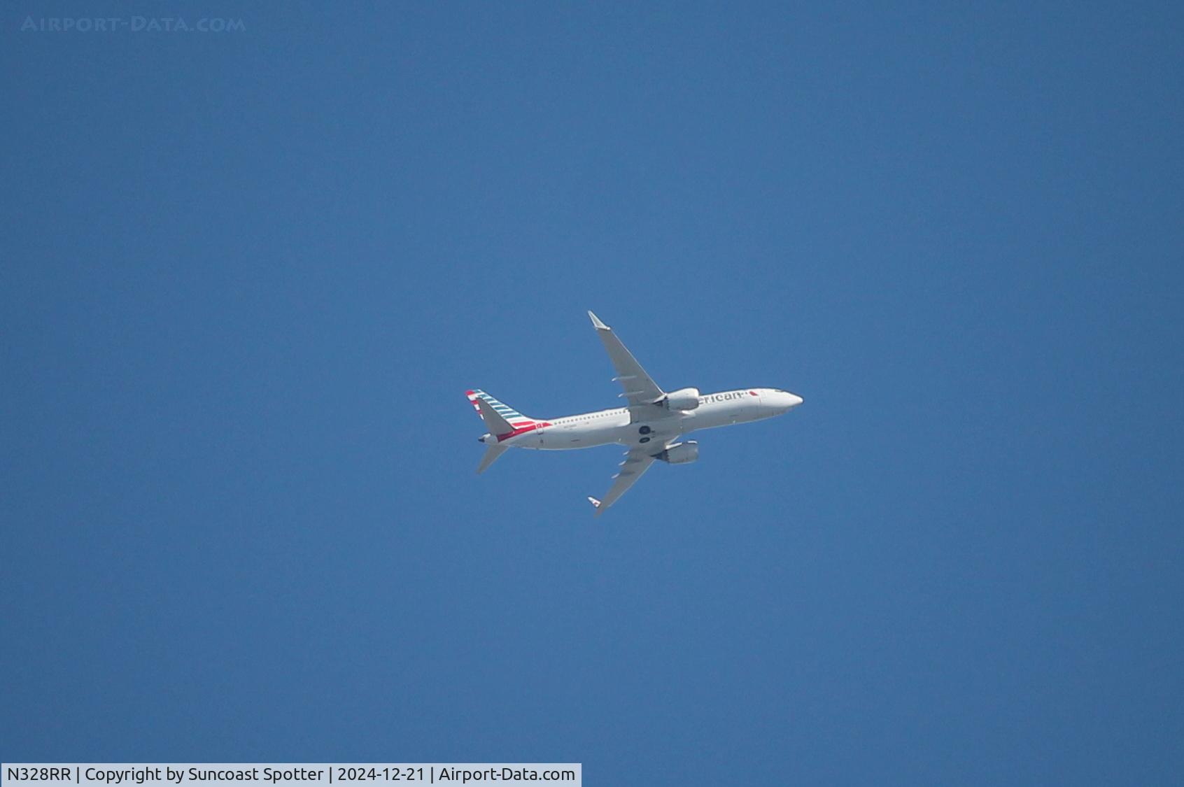 N328RR, 2018 Boeing 737-8 MAX C/N 44457, American Flight 1151 climbs out of Miami International Airport across Zoo Miami on a flight to El Dorado International Airport