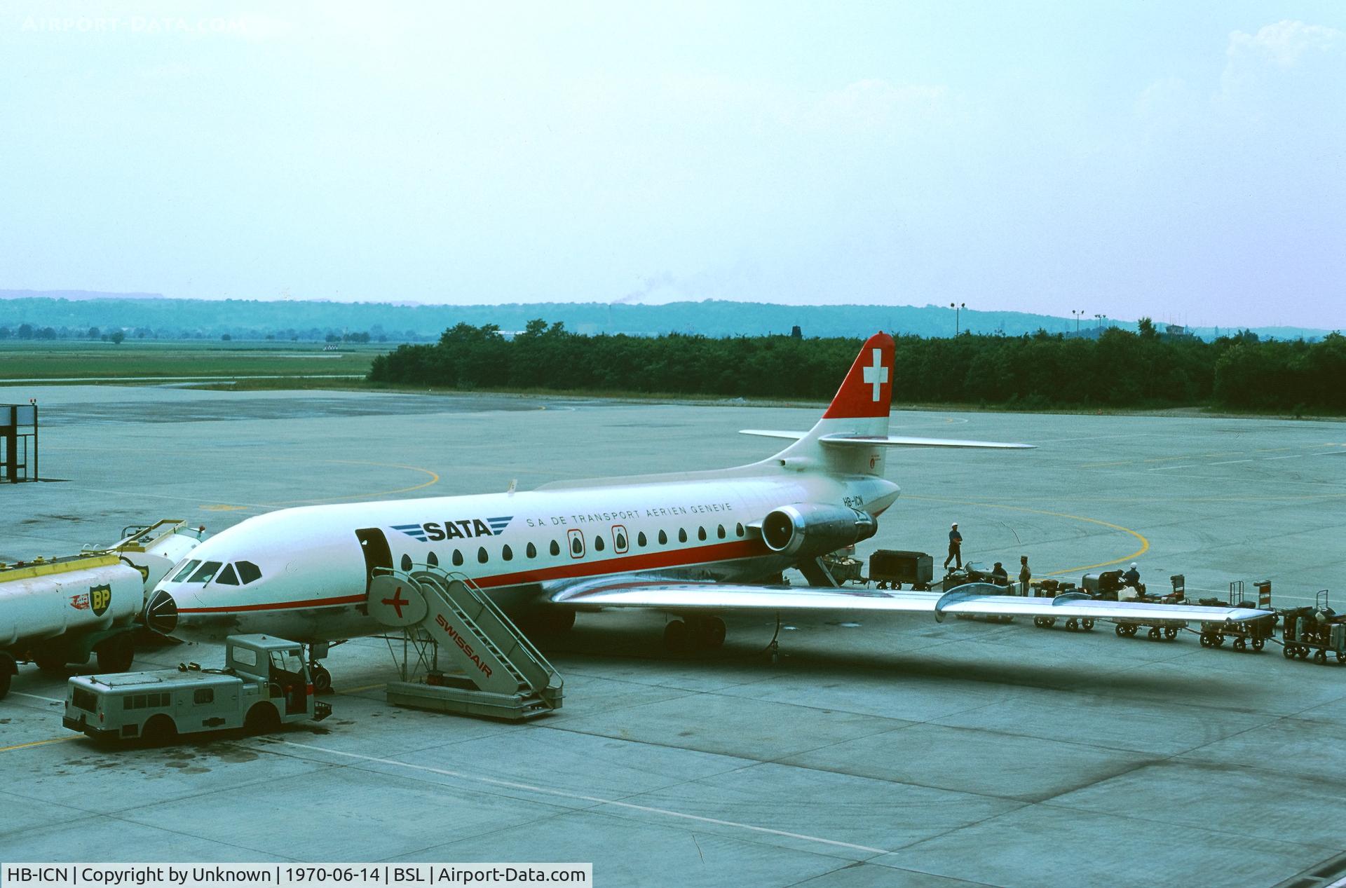HB-ICN, 1968 Sud Aviation SE-210 Caravelle 10R C/N 253, Basel 14.6.1970