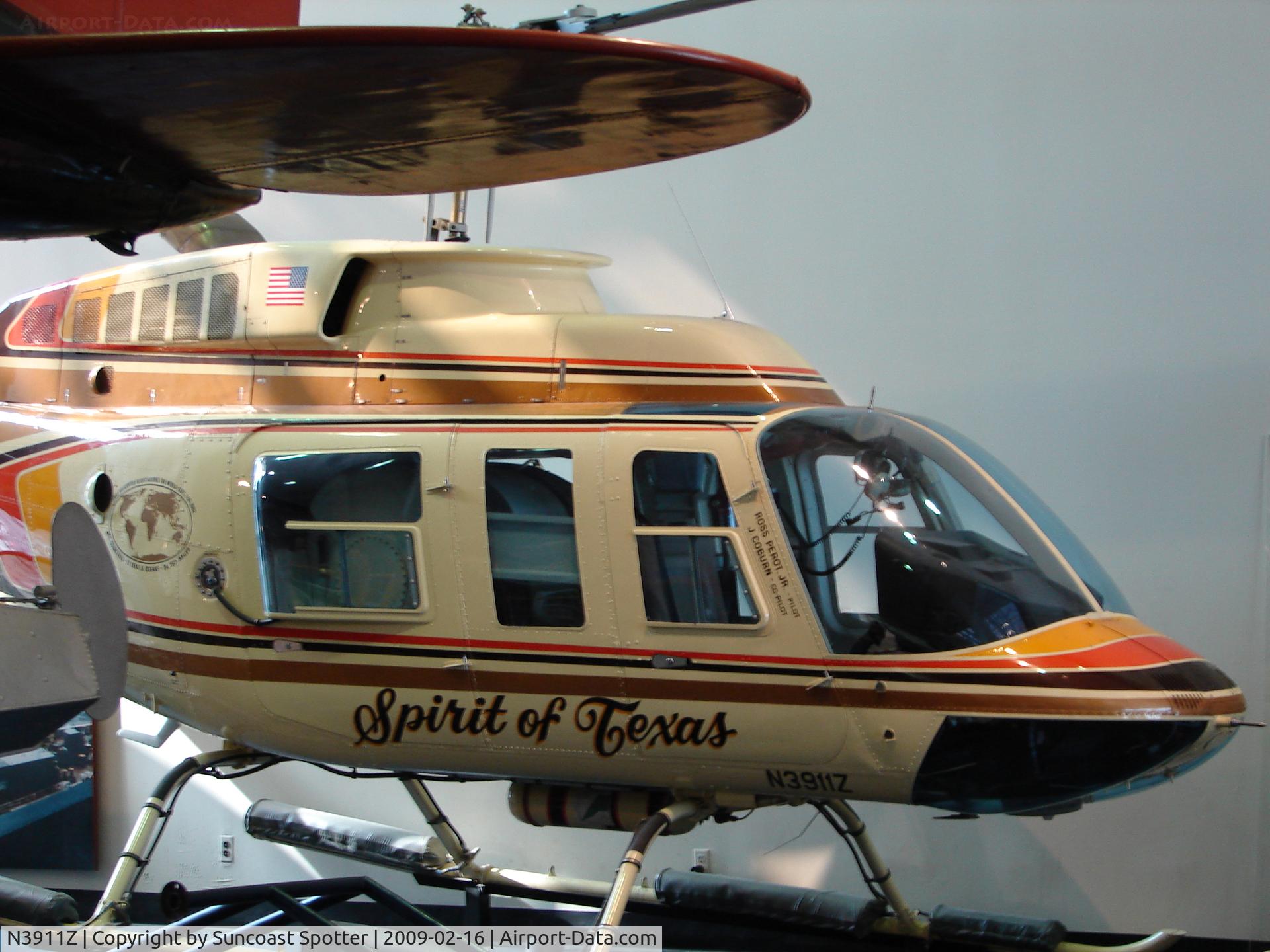 N3911Z, Bell 206L-1 LongRanger II C/N 45658, Spirit of Texas on display at the National Air and Space Museum in Washington DC.