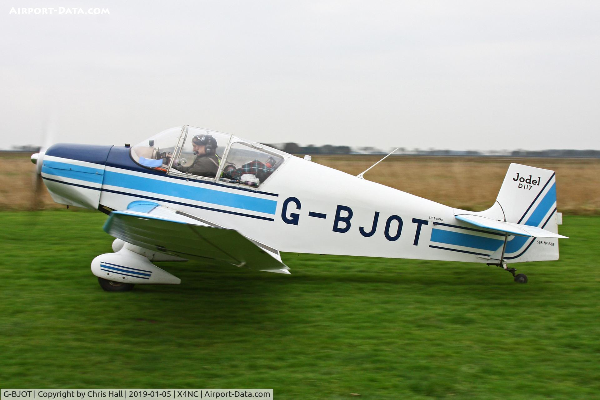 G-BJOT, 1957 SAN Jodel D-117 C/N 688, North Coates Brass Monkey fly in 05/01/19