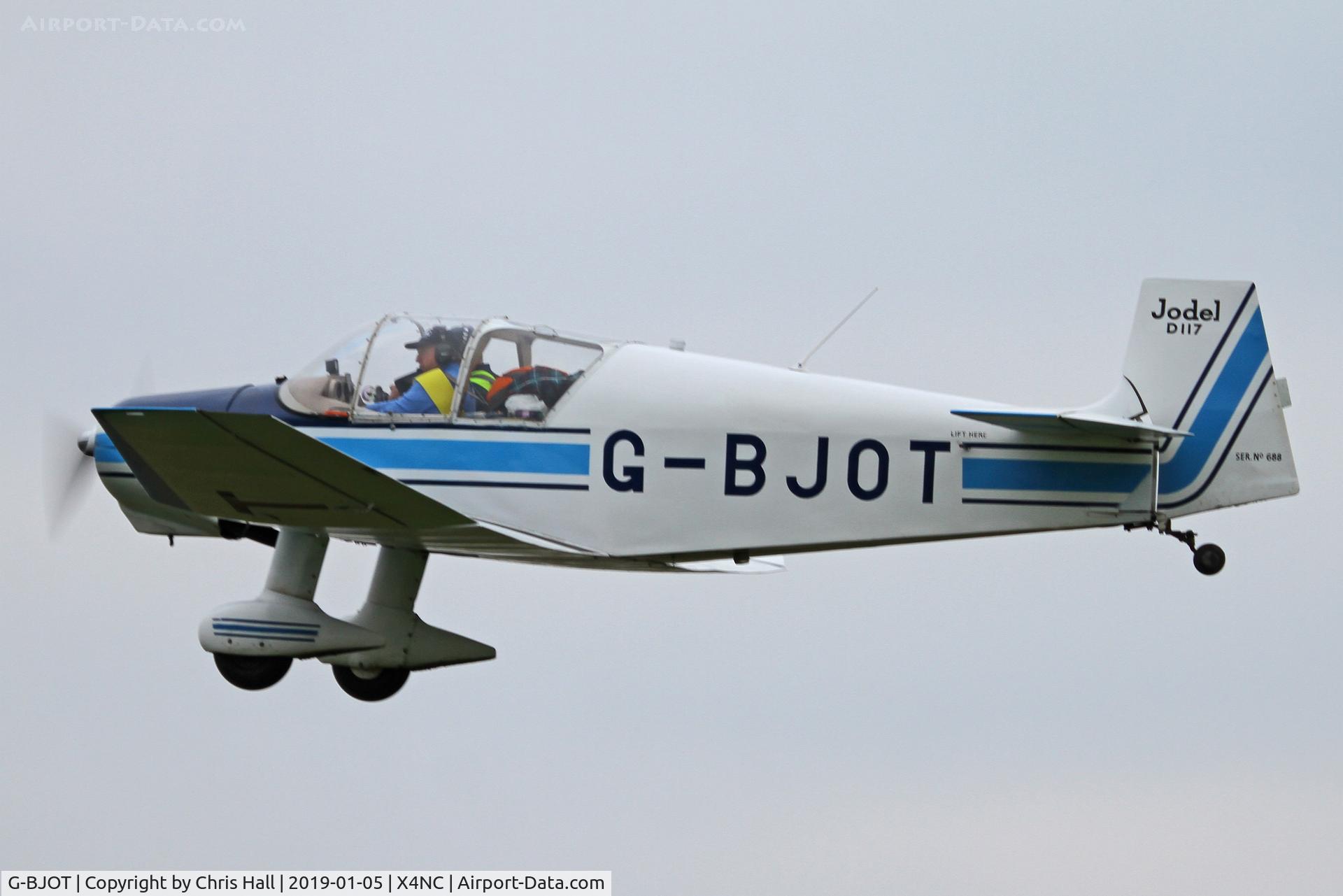 G-BJOT, 1957 SAN Jodel D-117 C/N 688, North Coates Brass Monkey fly in 05/01/19