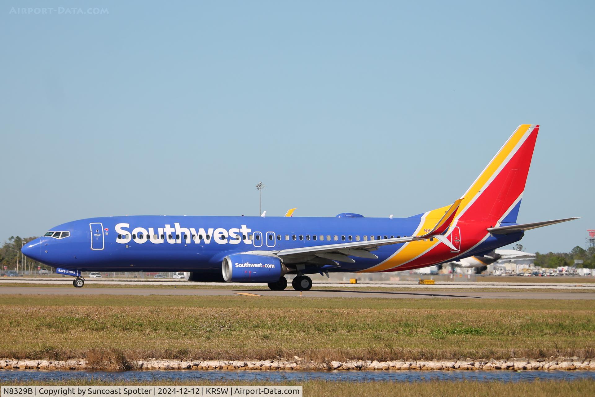 N8329B, 2012 Boeing 737-8H4 C/N 37006, Southwest Flight 1522 taxis at Southwest Florida International Airport prior to flight to Pittsburgh International Airport
