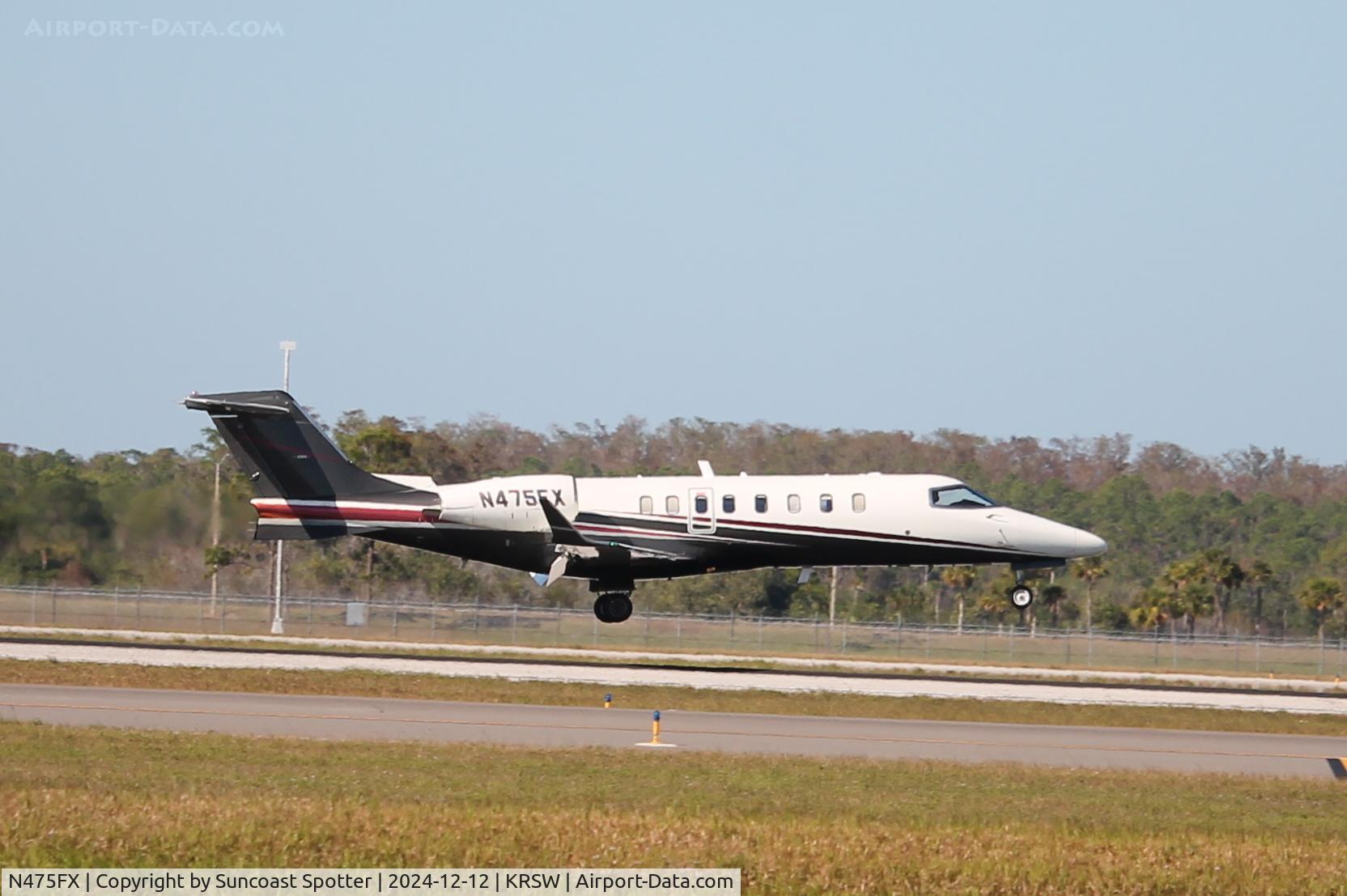 N475FX, 2015 Learjet 75 C/N 45-508, Learjet 475FX arrives on Runway 6 at Southwest Florida International Airport following flight from Teterboro Airport