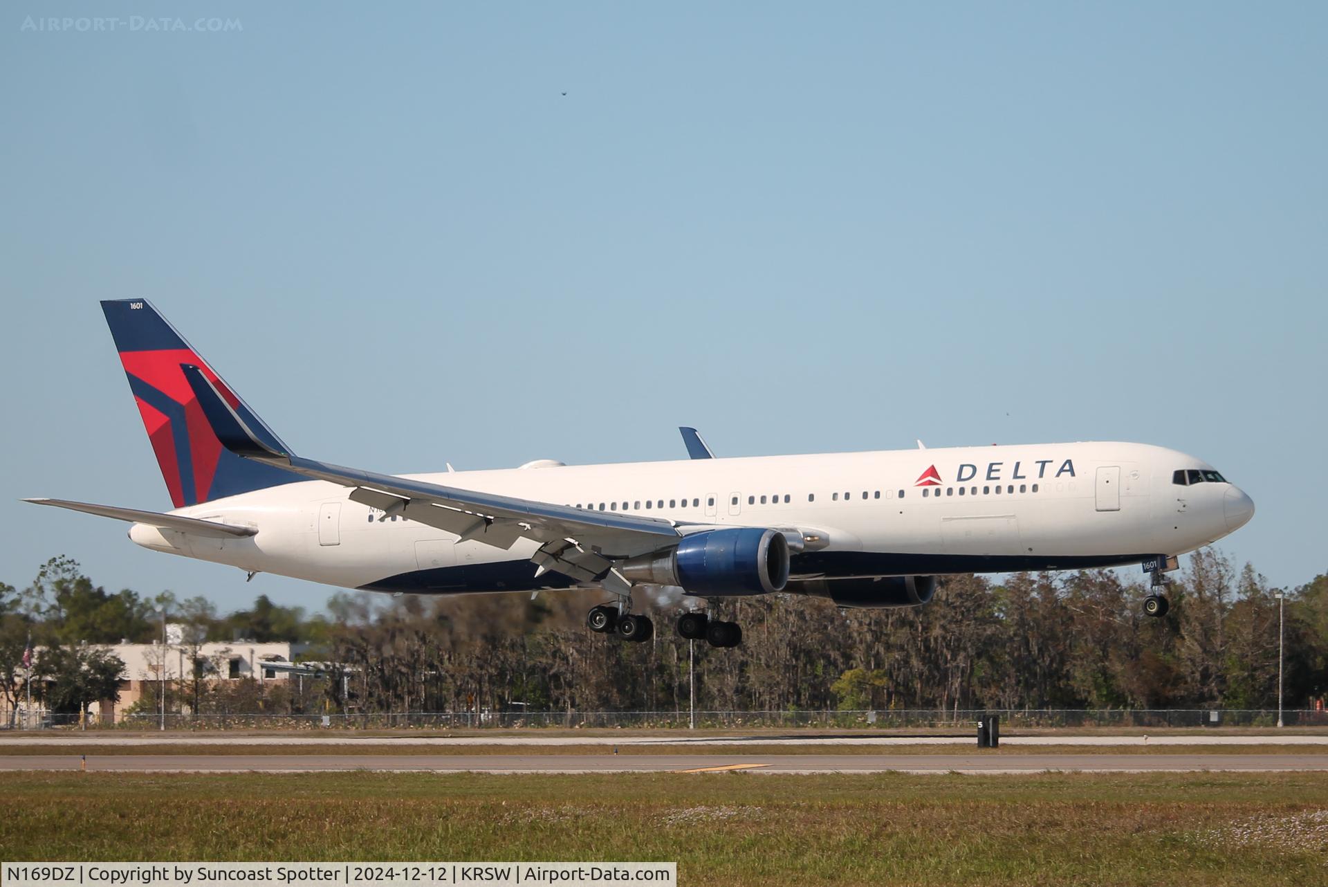 N169DZ, 1998 Boeing 767-332 C/N 29689, Delta Flight 2153 arrives on Runway 6 at Southwest Florida International Airport following flight from Detroit Metro Airport