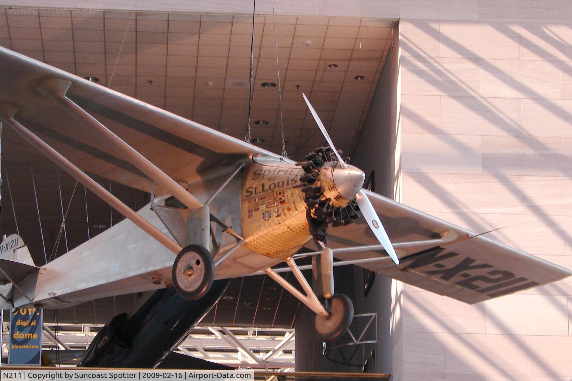 N211, 1990 Ryan NYP Replica C/N 2, Spirit of St Louis on display at the National Air and Space Museum in Washington DC