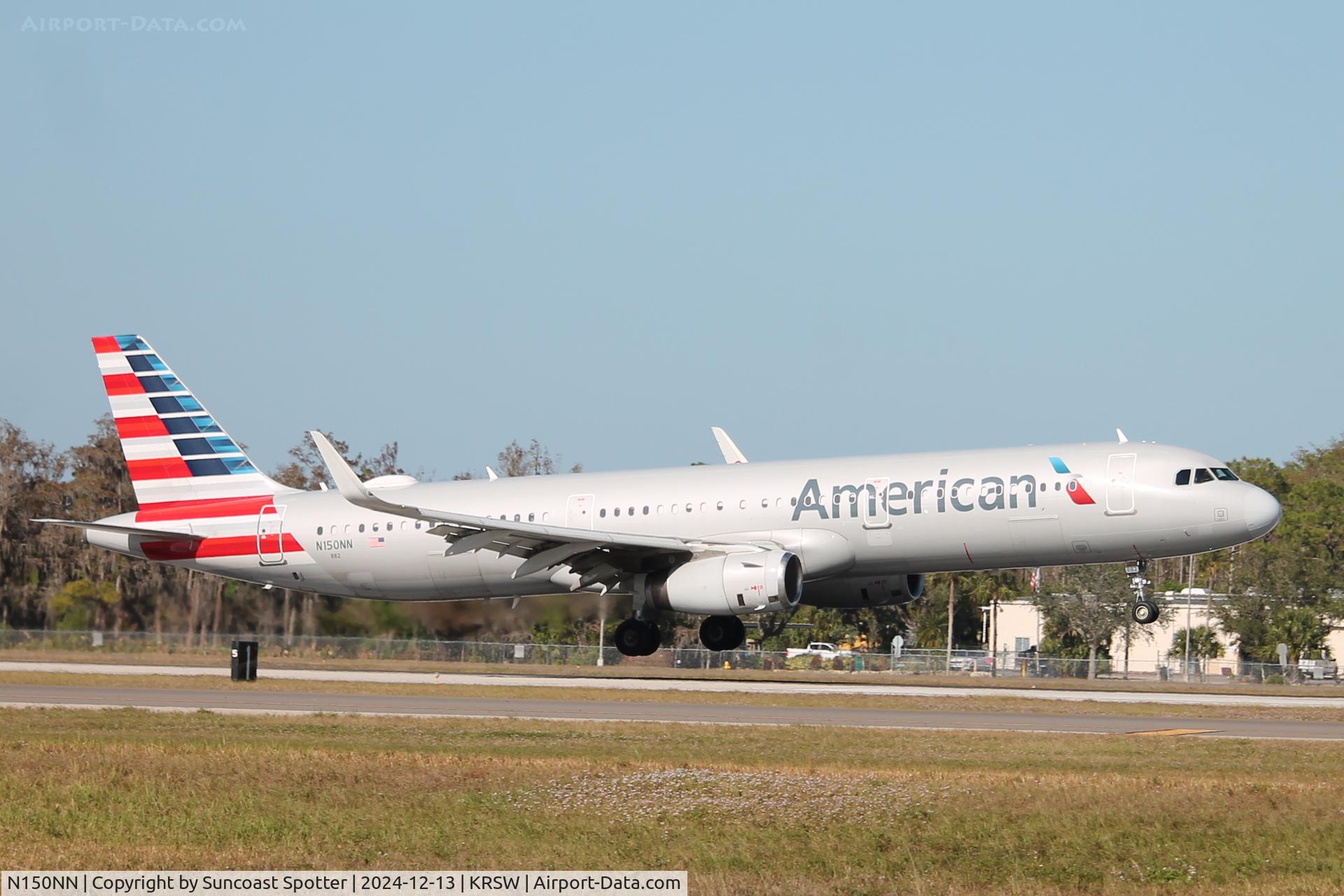 N150NN, 2015 Airbus A321-231 C/N 6828, American Flight 1935 arrives on Runway 6 at Southwest Florida International Airport following flight from Charlotte-Douglas International Airport