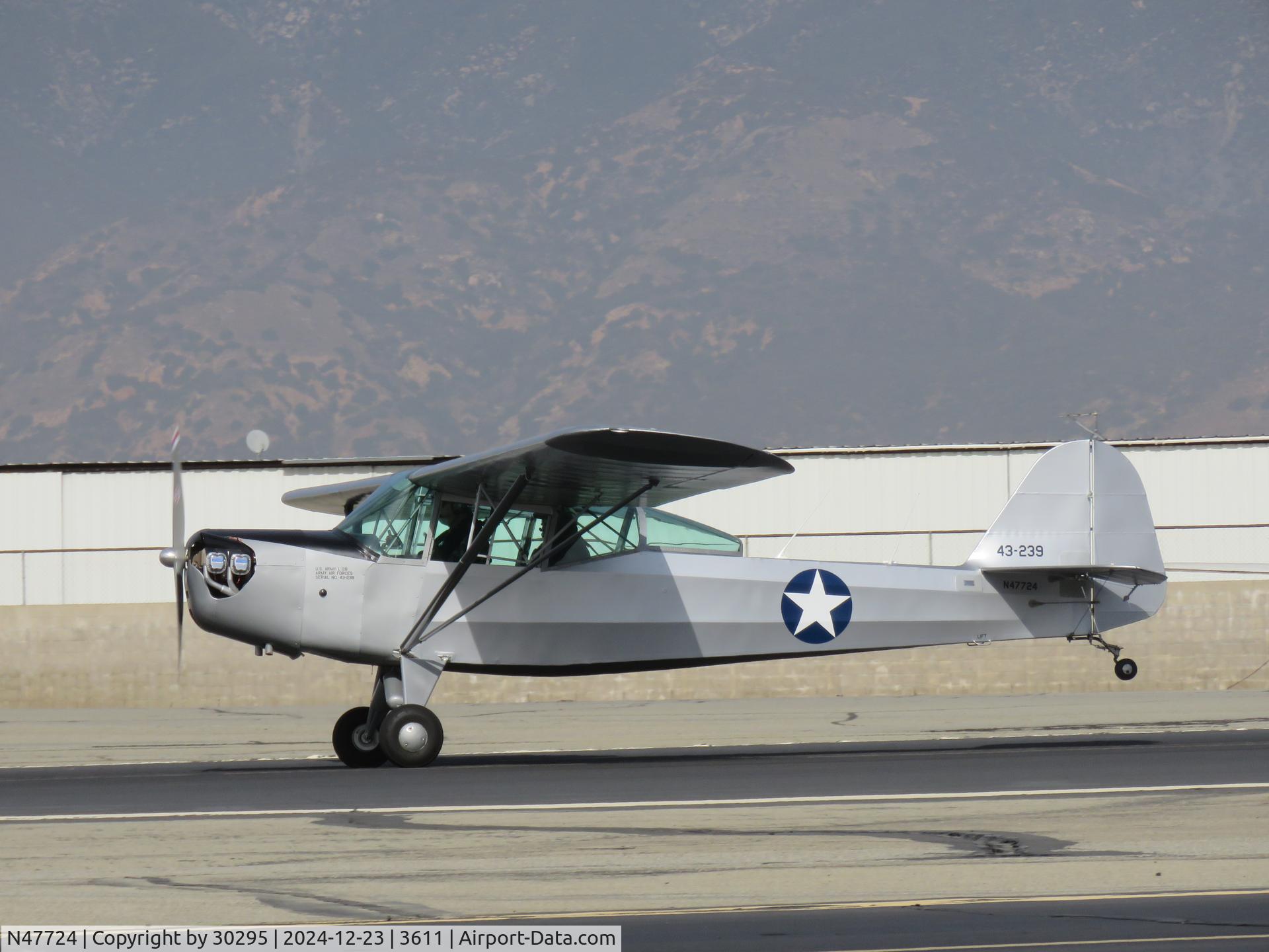 N47724, 1943 Taylorcraft DCO-65 C/N L4814, Tail up