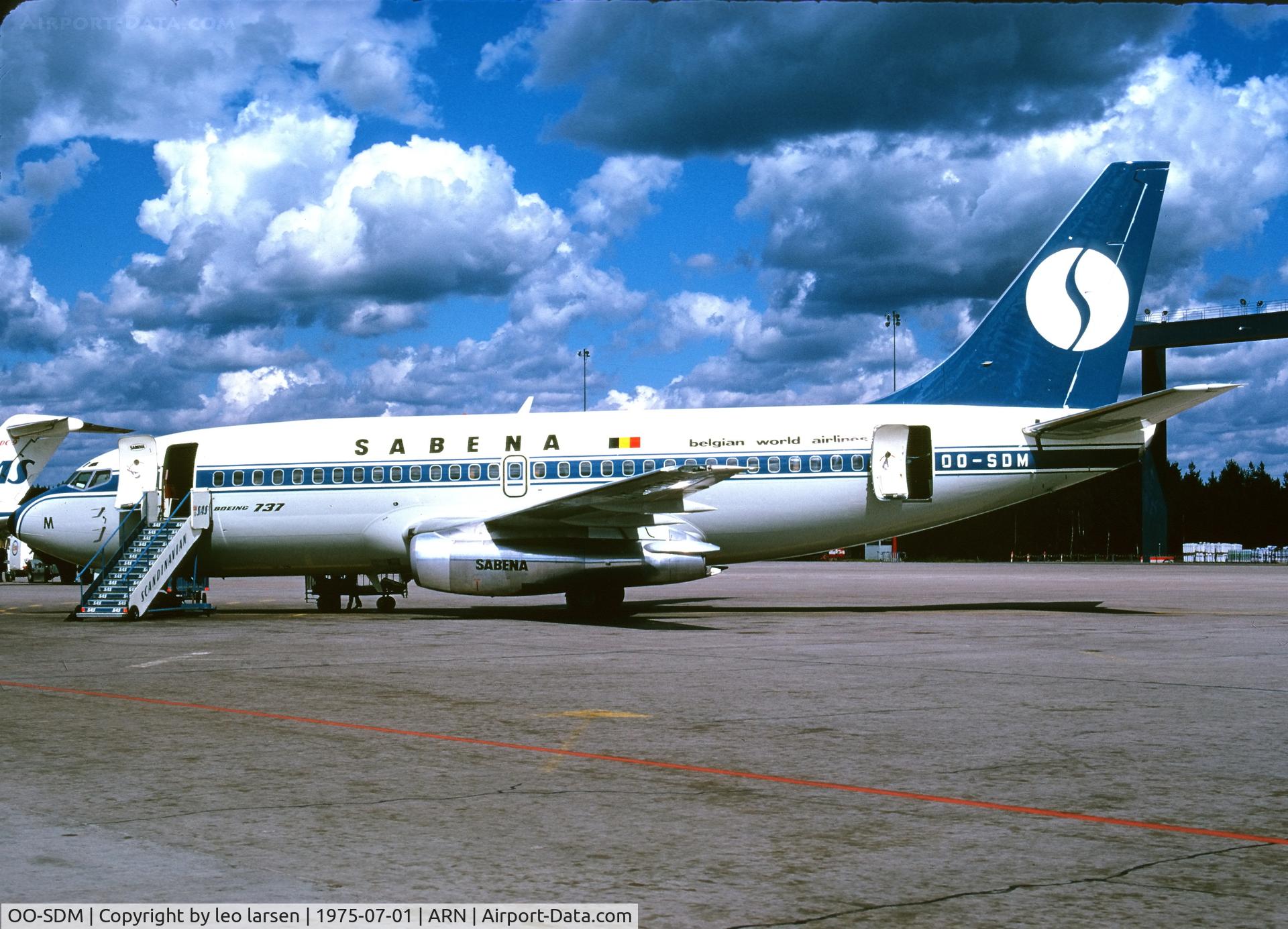 OO-SDM, 1975 Boeing 737-229 C/N 21137, Arlanda 7.1975