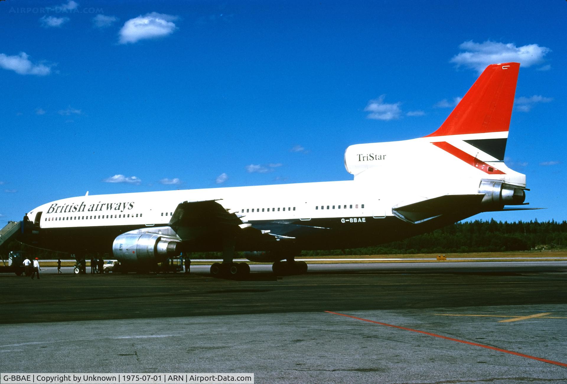 G-BBAE, 1974 Lockheed L-1011-385-1 TriStar 1 C/N 193E-1083, Arlanda 7.1975