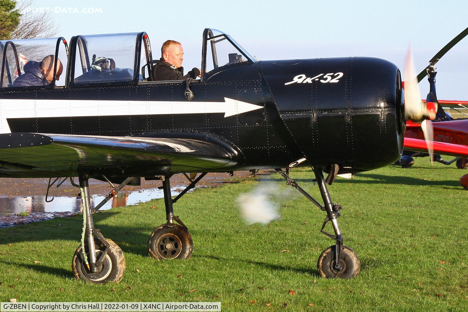 G-ZBEN, 1982 Bacau Yak-52 C/N 822708, North Coates Brass Monkey fly in
