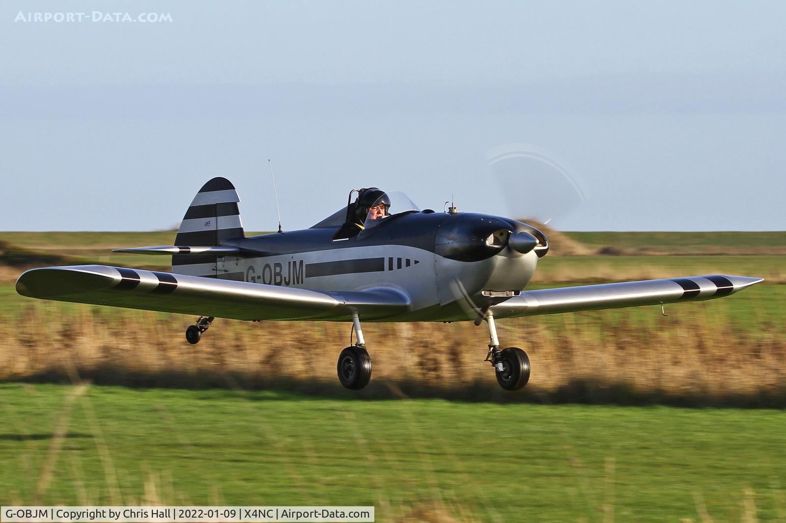 G-OBJM, 2009 Taylor Monoplane C/N PFA 055-14623, North Coates Brass Monkey fly in