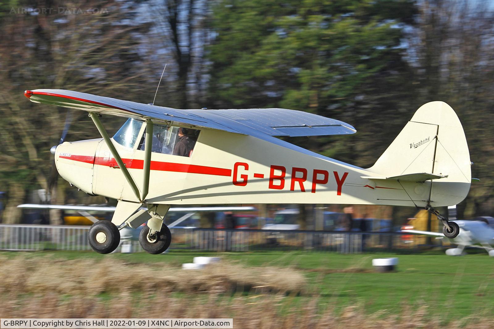 G-BRPY, 1948 Piper PA-15 Vagabond Vagabond C/N 15-141, North Coates Brass Monkey fly in