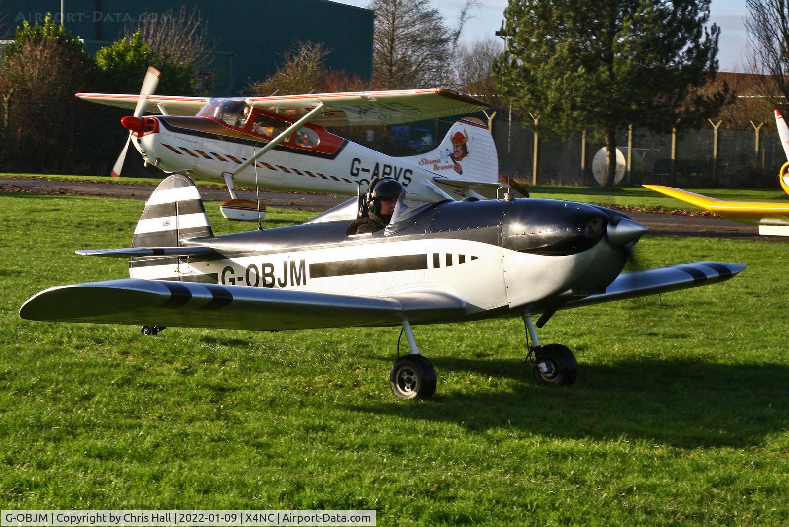 G-OBJM, 2009 Taylor Monoplane C/N PFA 055-14623, North Coates Brass Monkey fly in