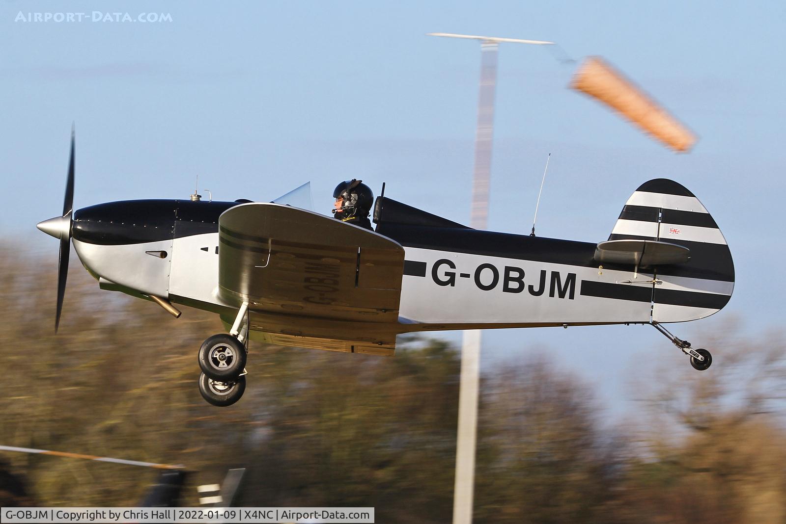 G-OBJM, 2009 Taylor Monoplane C/N PFA 055-14623, North Coates Brass Monkey fly in
