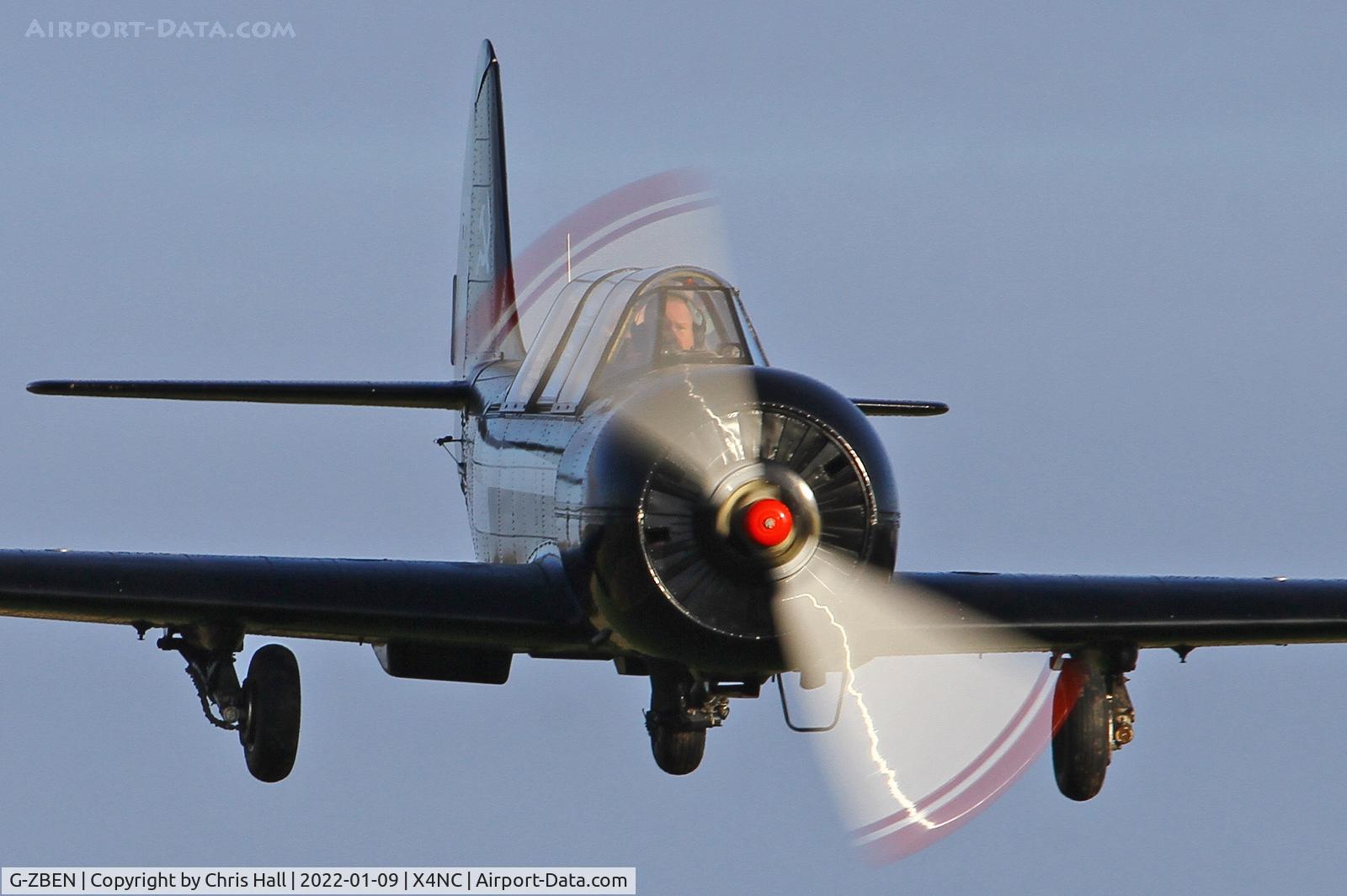 G-ZBEN, 1982 Bacau Yak-52 C/N 822708, North Coates Brass Monkey fly in
