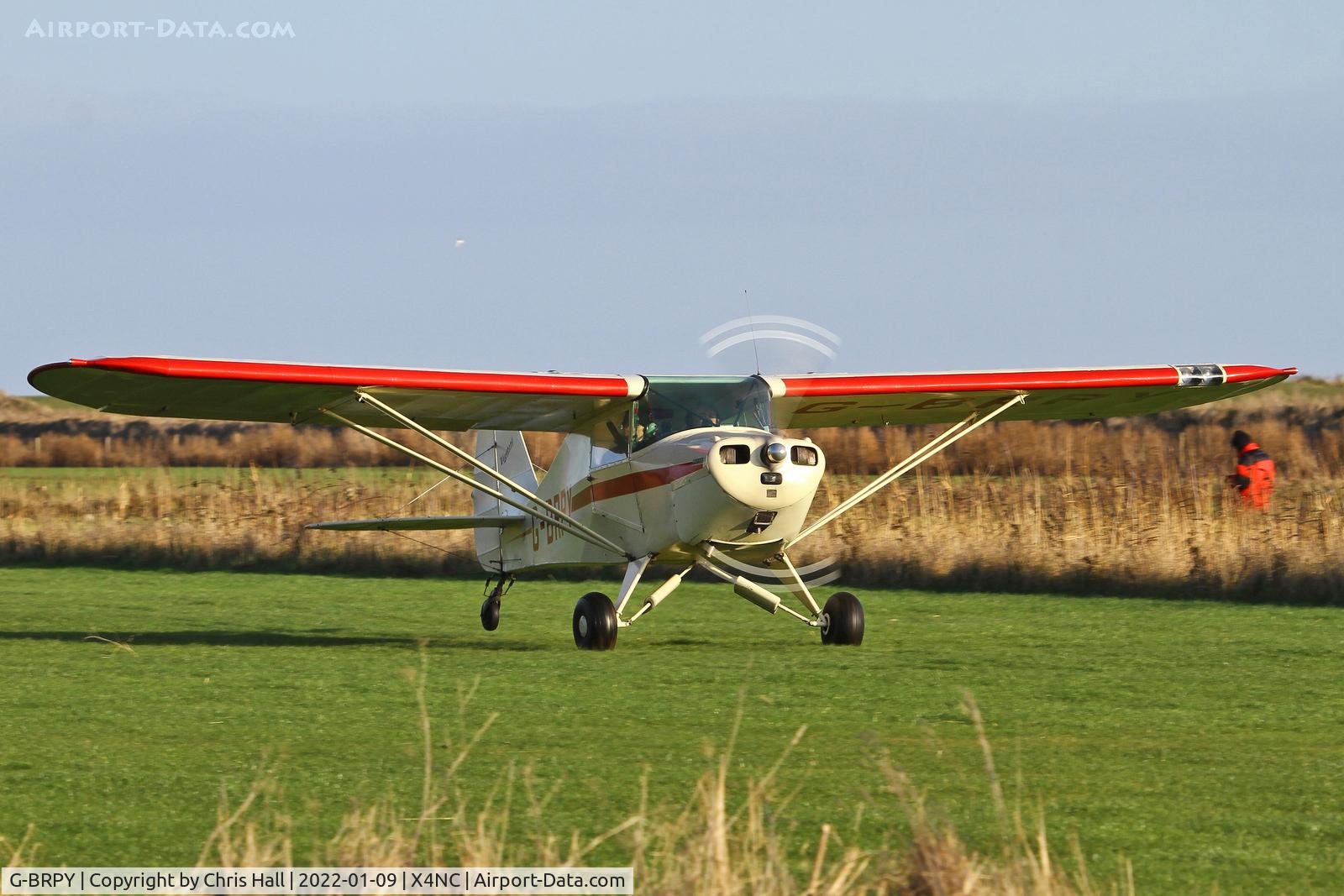 G-BRPY, 1948 Piper PA-15 Vagabond Vagabond C/N 15-141, North Coates Brass Monkey fly in