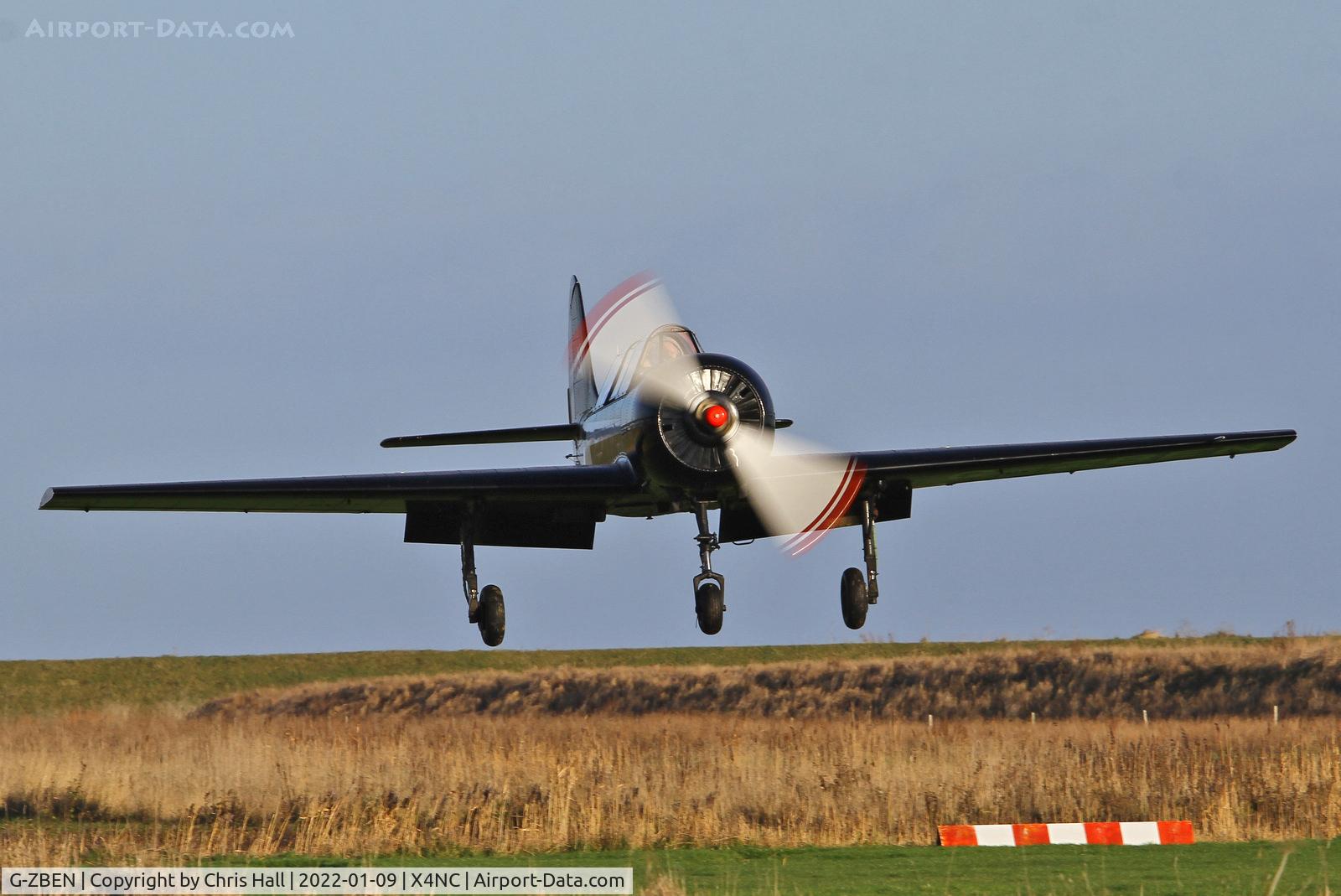 G-ZBEN, 1982 Bacau Yak-52 C/N 822708, North Coates Brass Monkey fly in